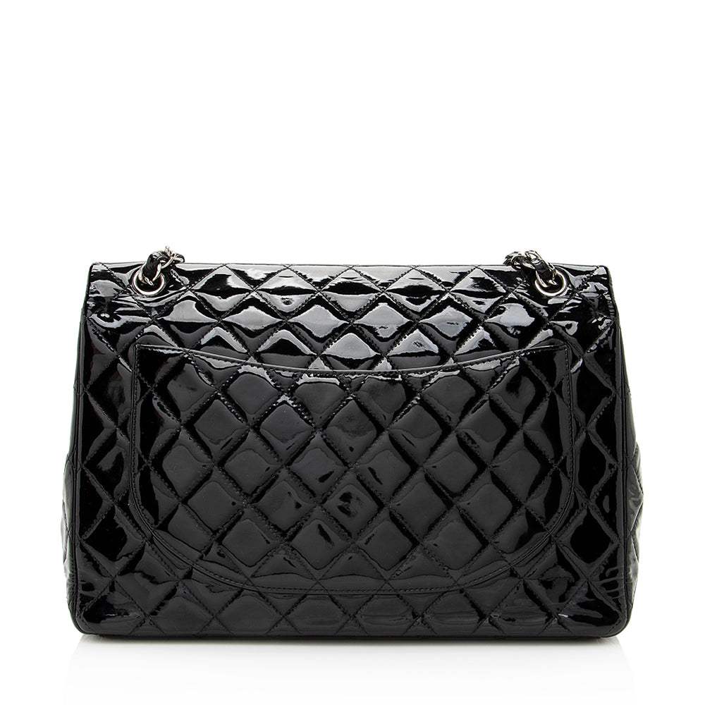 Chanel Patent Classic Maxi Double Flap SHF Leather Shoulder Bag Bag Shf