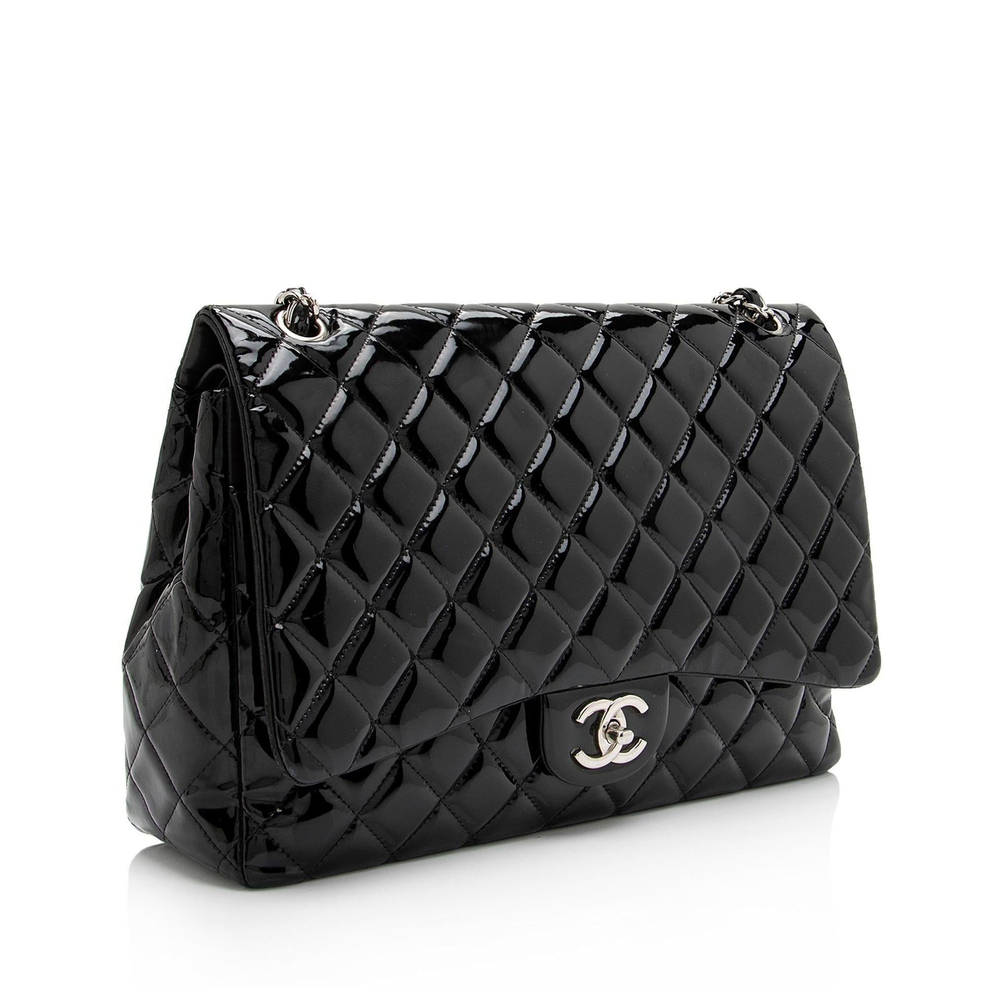 Chanel Patent Classic Maxi Double Flap SHF Leather Shoulder Bag 3
