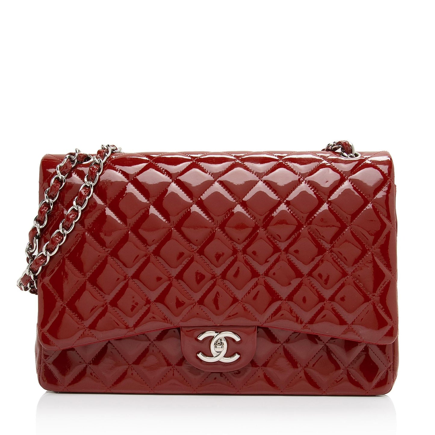Chanel Patent Classic Maxi Double Flap SHF-g5wkOe Leather Shoulder Bag