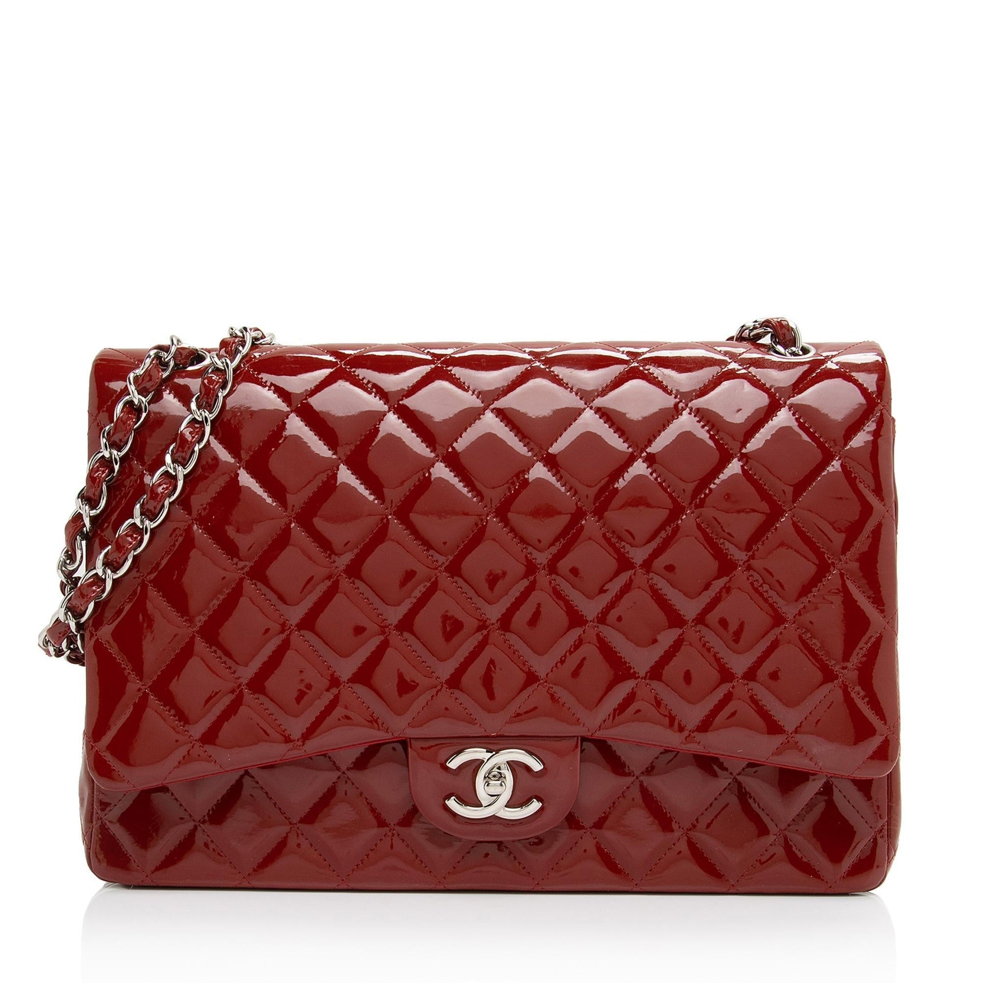 Chanel Patent Classic Maxi Double Flap SHF-g5wkOe Leather Shoulder Bag