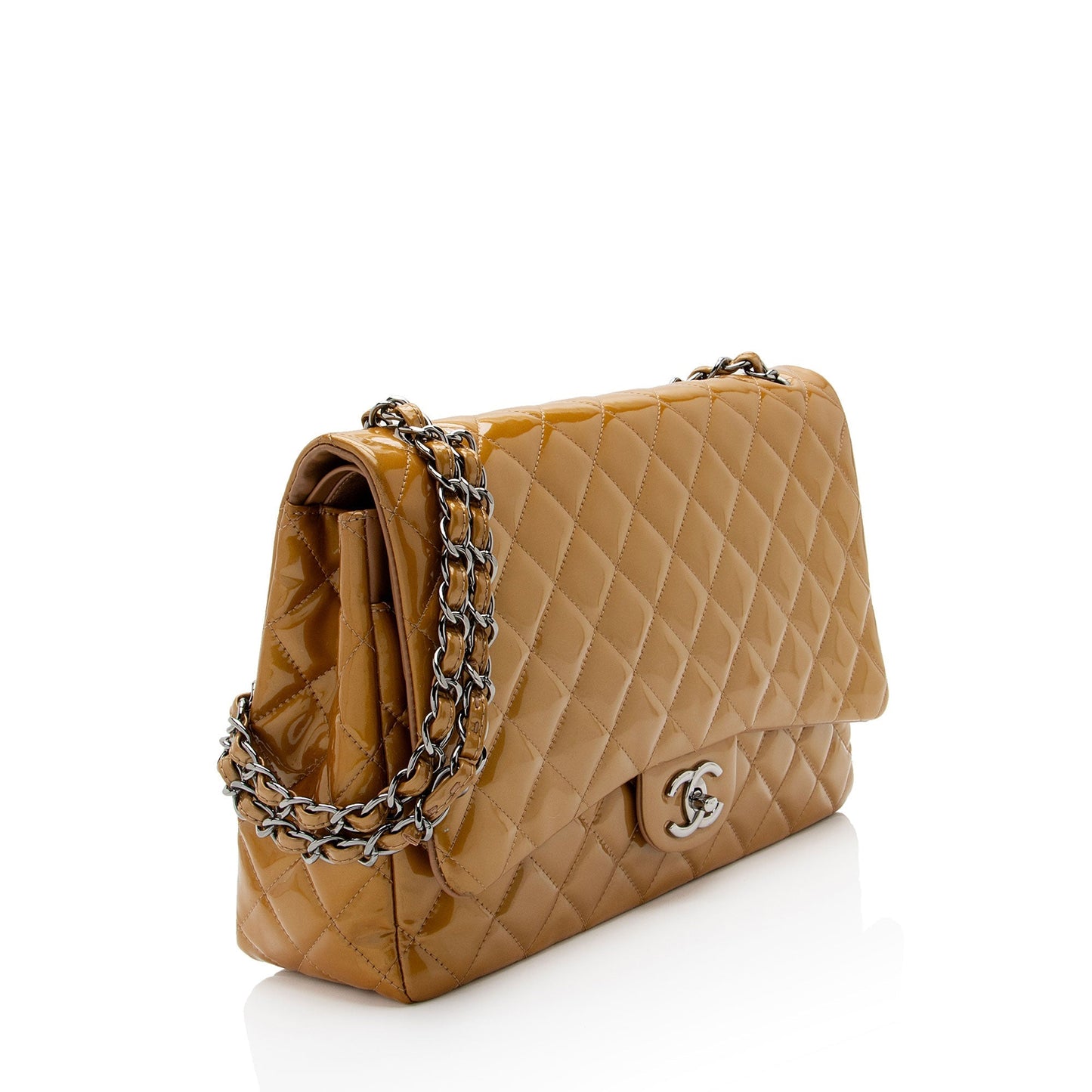 Chanel Patent Classic Maxi Double Flap Leather Shoulder Bag