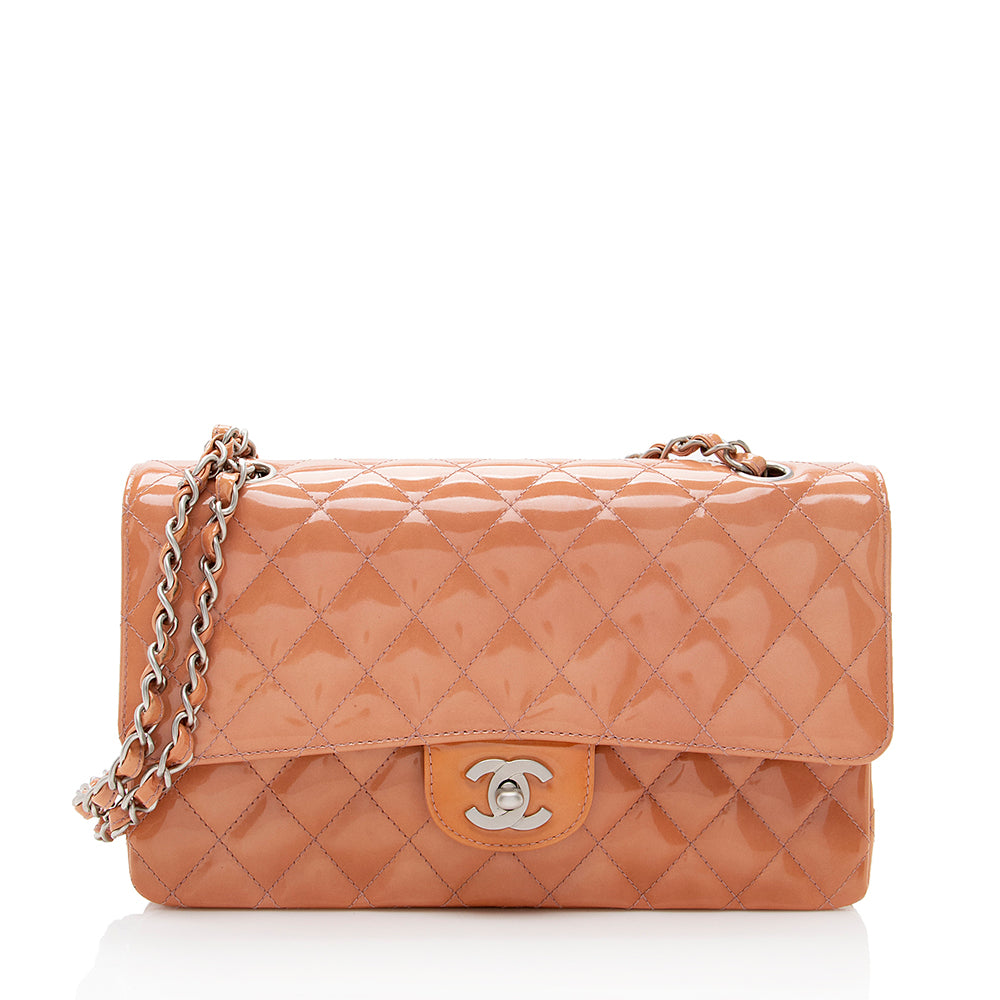 Chanel Patent Classic Double Flap SHF Leather Shoulder Bag