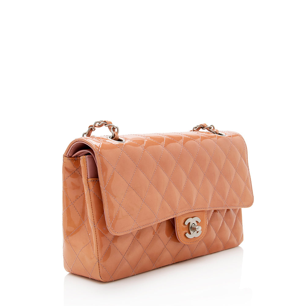 Chanel Patent Classic Double Flap SHF Leather Shoulder Bag
