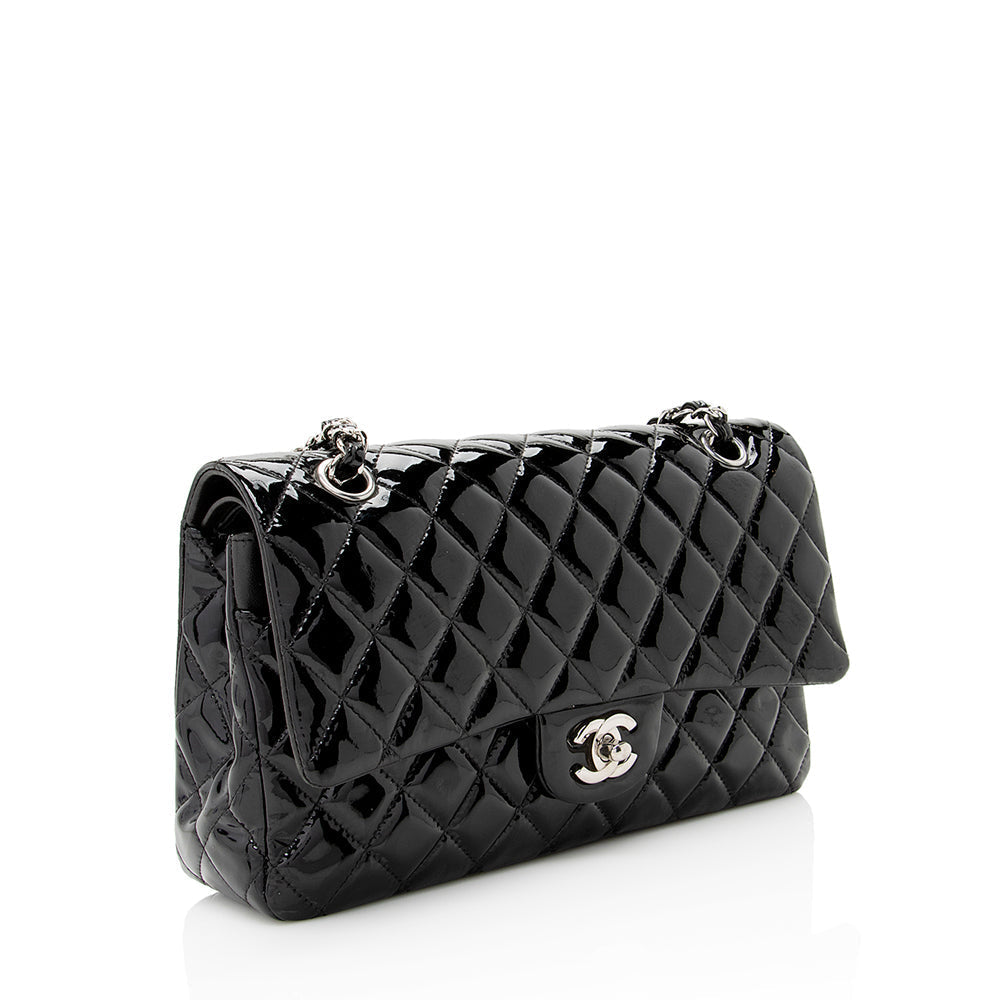 Chanel Patent Classic Double Flap SHF Leather Shoulder Bag Bag Shf