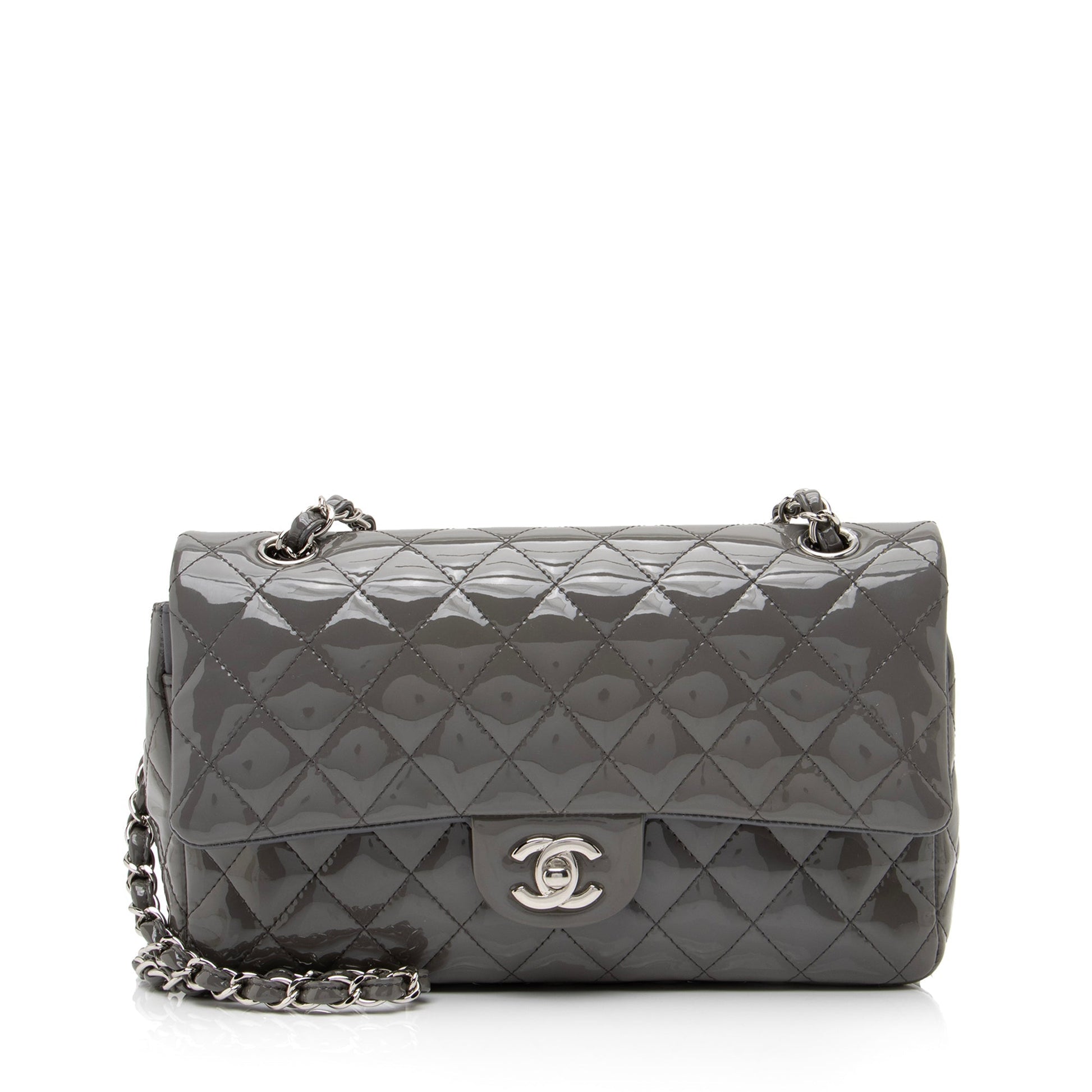 Chanel Patent Classic Double Flap SHF Leather Shoulder Bag 3
