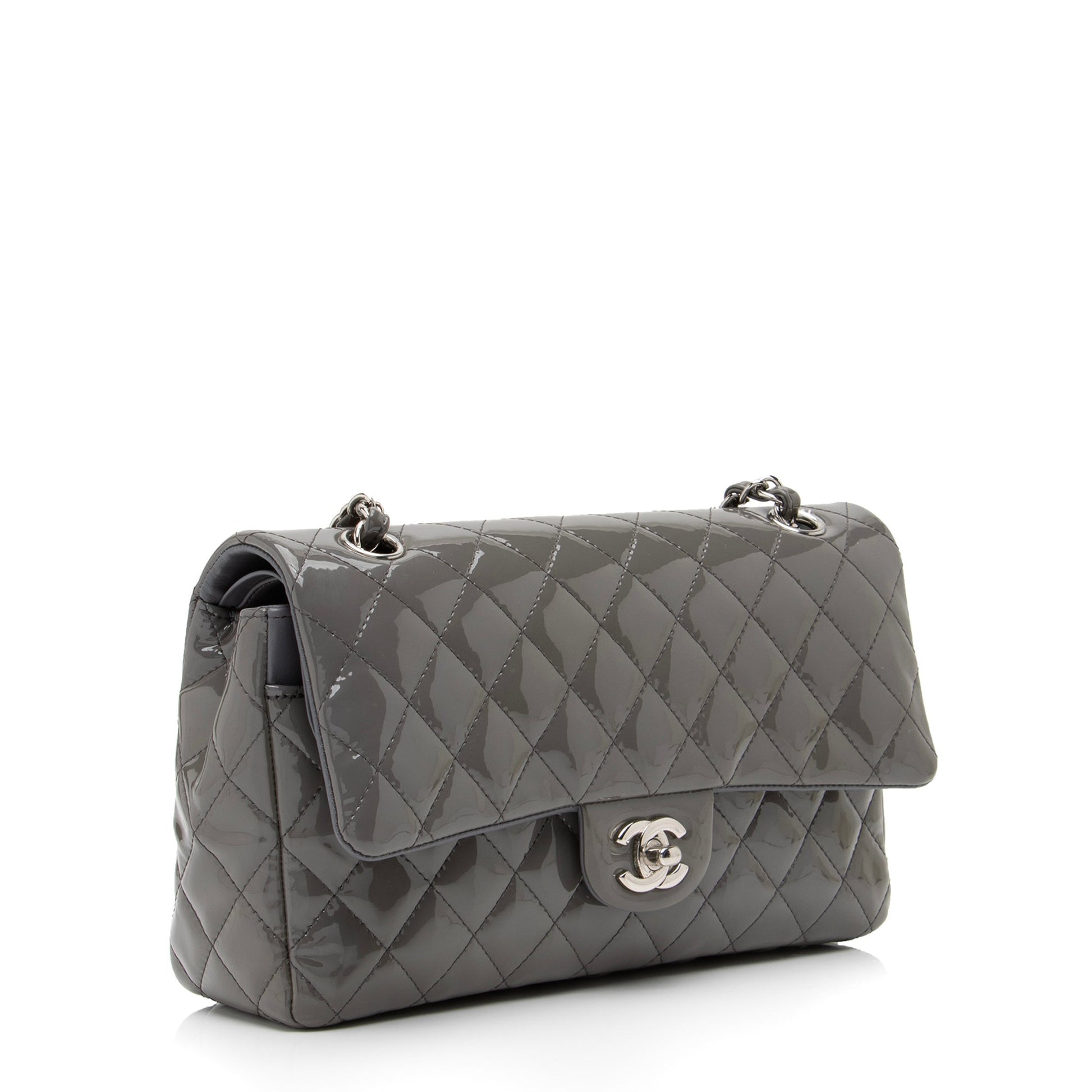 Chanel Patent Classic Double Flap SHF Leather Shoulder Bag 3