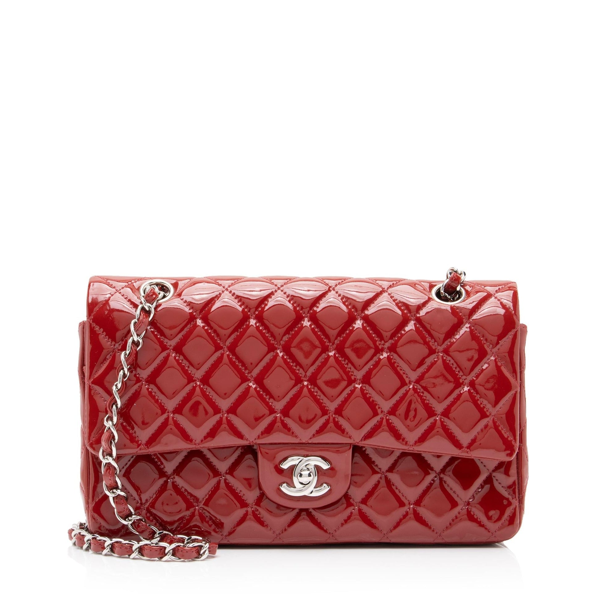Chanel Patent Classic Double Flap SHF-93kOxH Leather Shoulder Bag