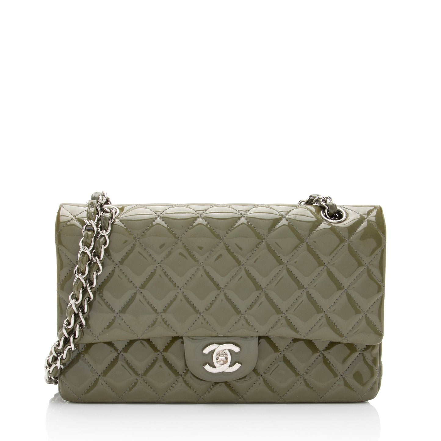 Chanel Patent Classic Double Flap Leather Shoulder Bag