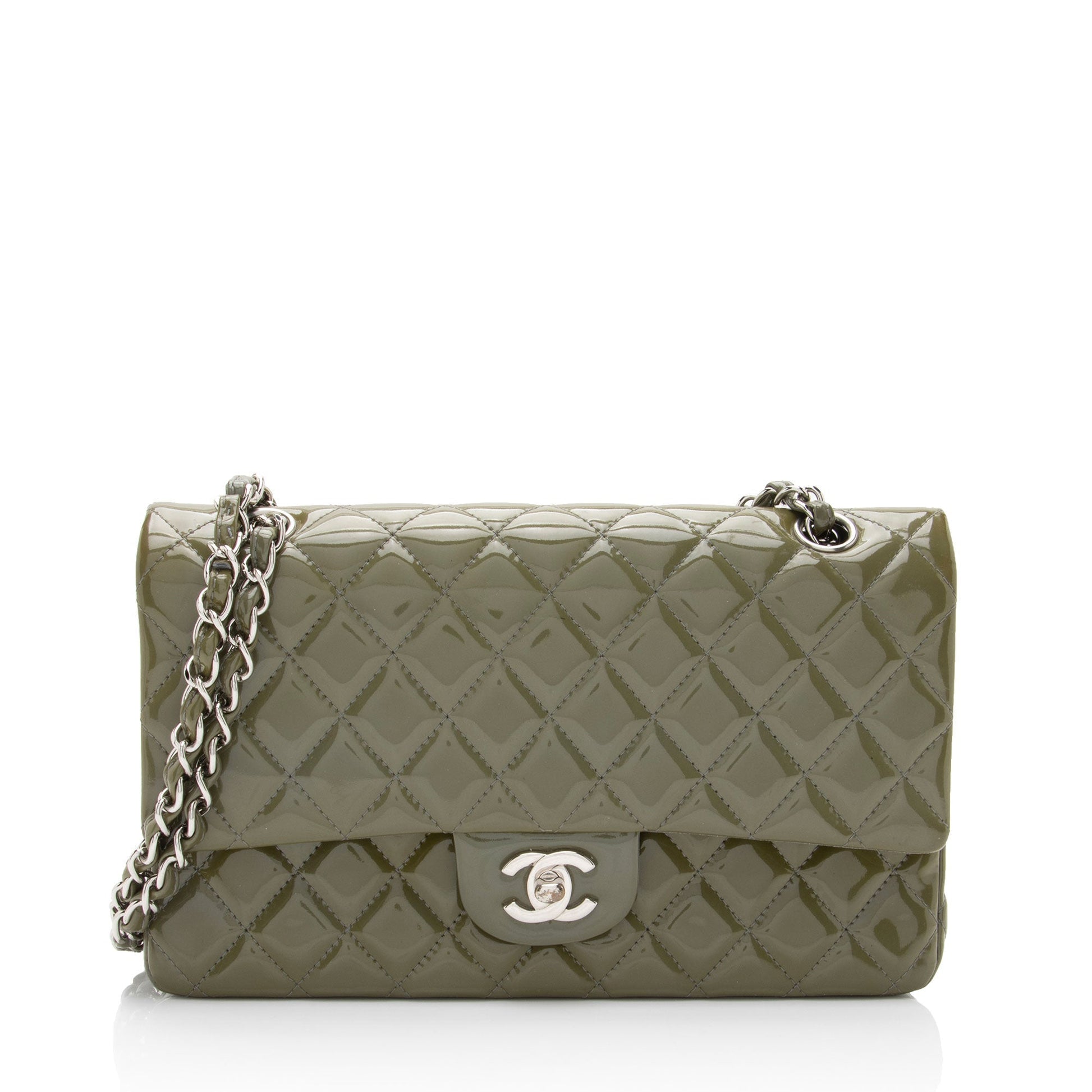 Chanel Patent Classic Double Flap Leather Shoulder Bag