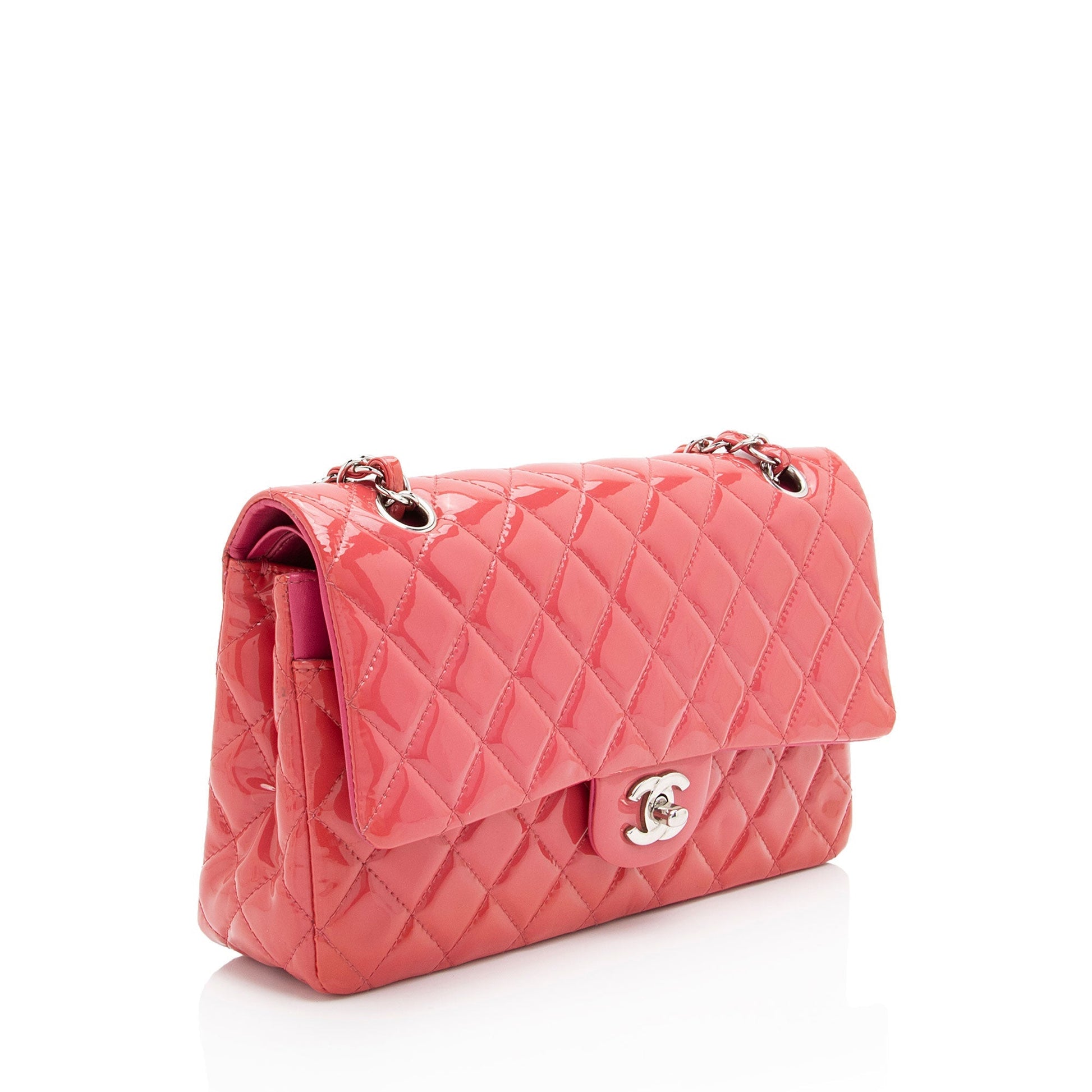 Chanel Patent Classic Double Flap SHF-4dhv1Q Leather Shoulder Bag