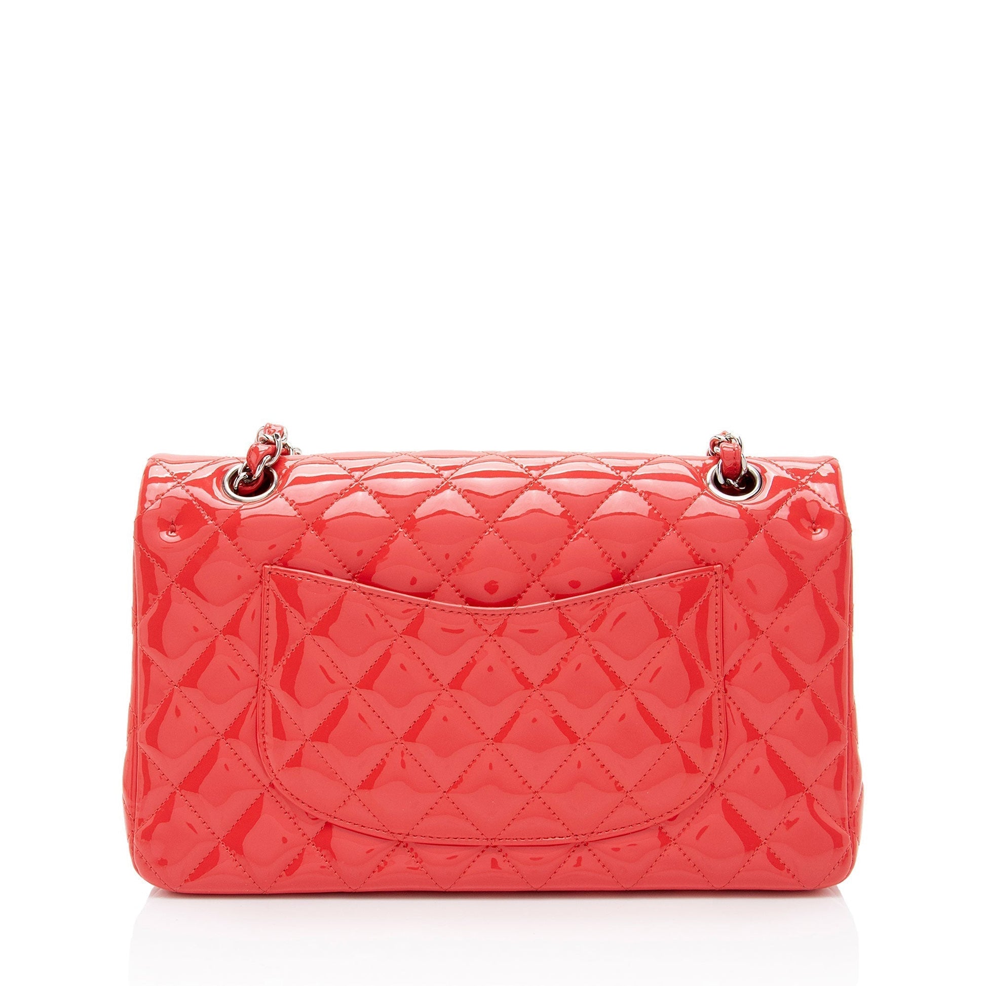 Chanel Patent Leather Classic Medium Double Flap Bag (SHF-96viXO)