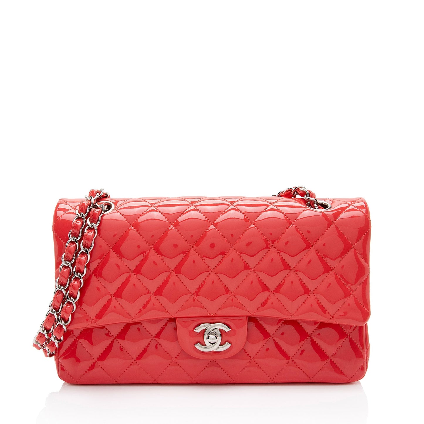 Chanel Patent Classic Double Flap SHF-96viXO Leather Shoulder Bag