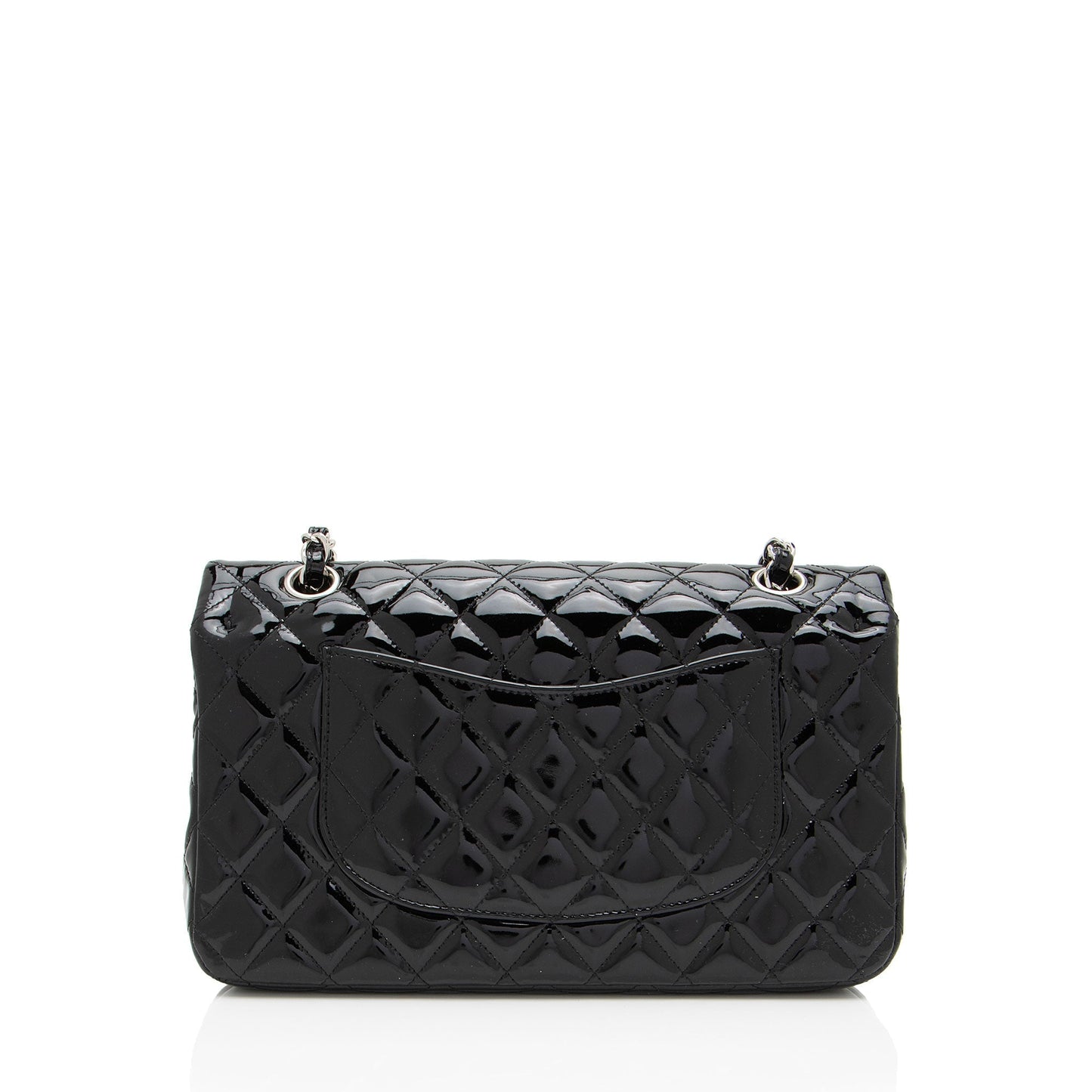 Chanel Patent Leather Classic Medium Double Flap Bag (SHF-vw1LPd)