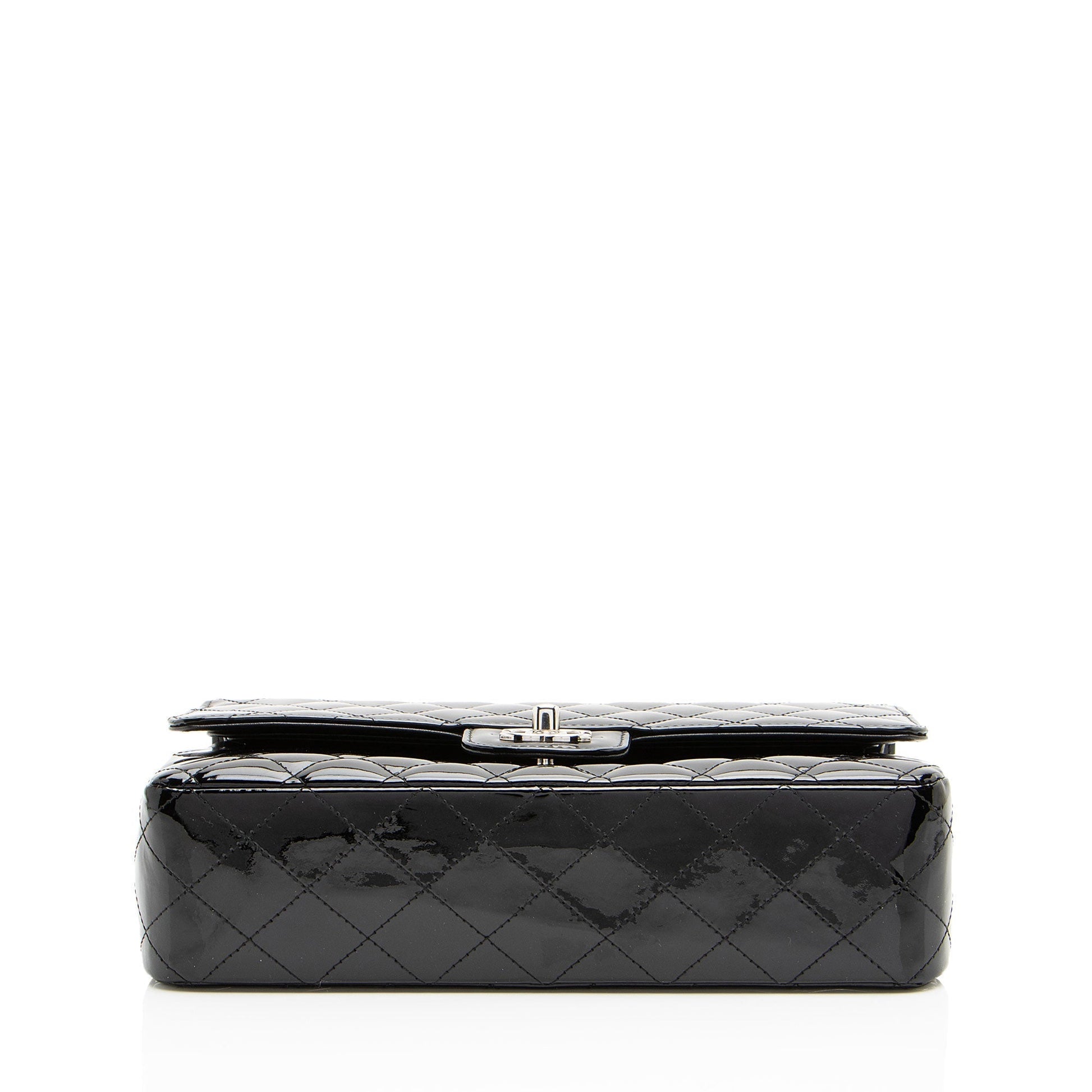 Chanel Patent Leather Classic Medium Double Flap Bag (SHF-XaMpG8)