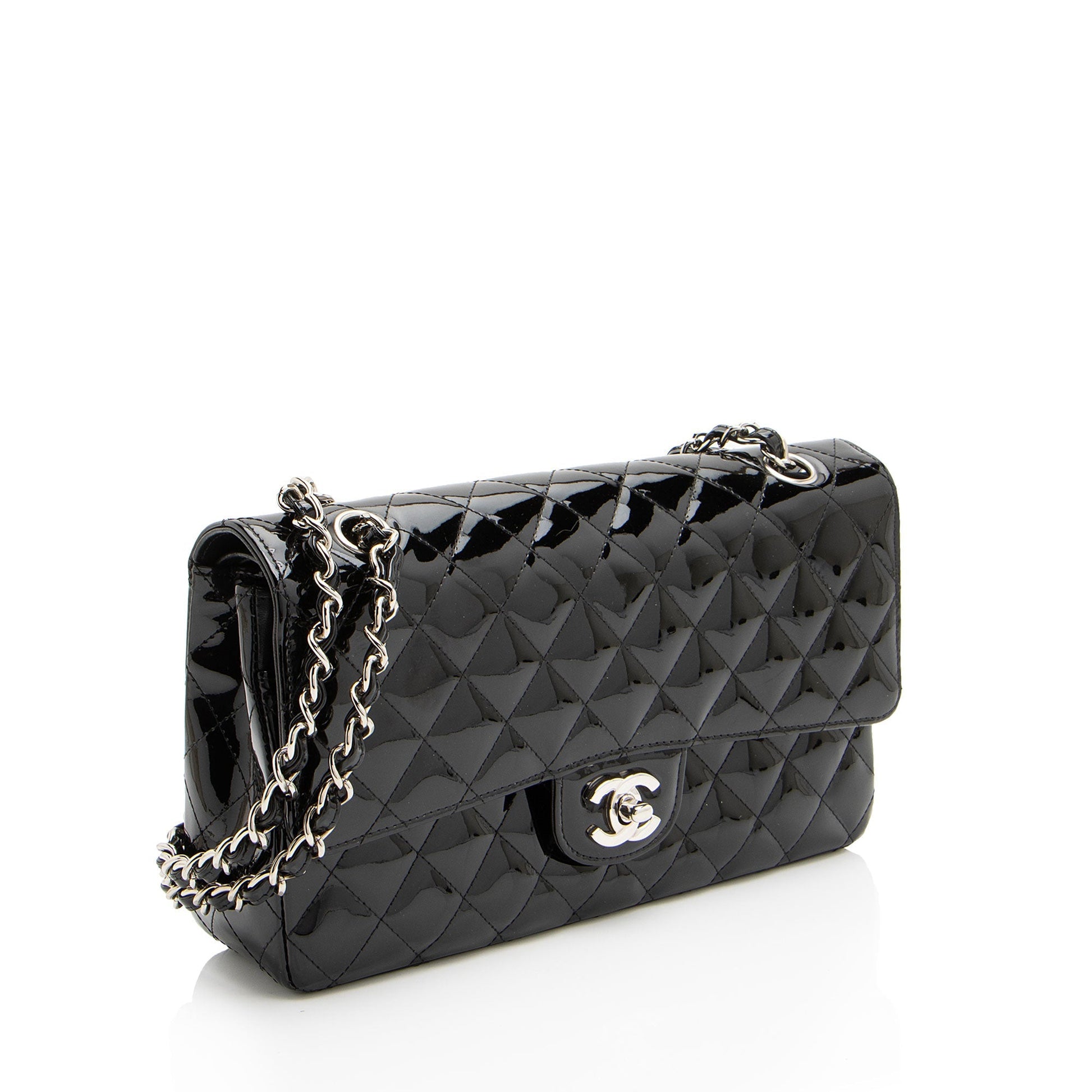 Chanel Patent Classic Double Flap SHF-XaMpG8 Leather Shoulder Bag