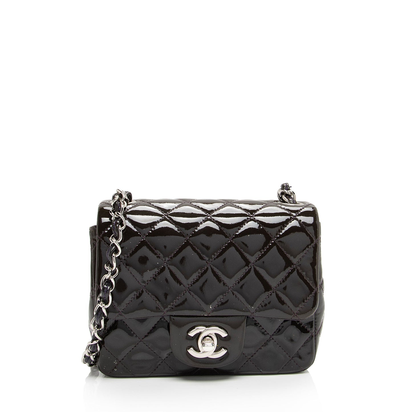 Chanel Patent Classic Square Flap SHF-Ejwny1 Leather Shoulder Bag