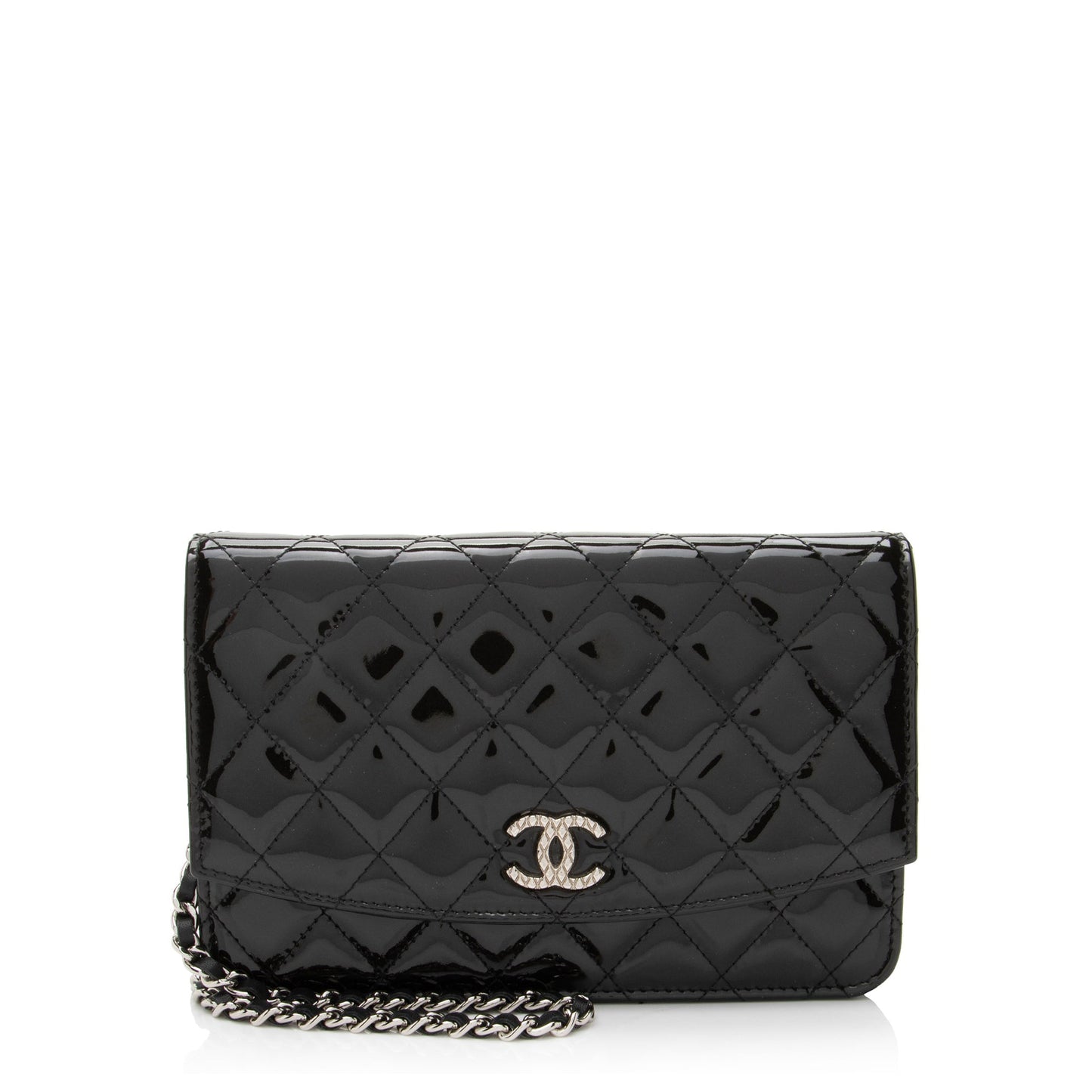 Chanel Patent Classic on Leather Wallet Case Chain 1