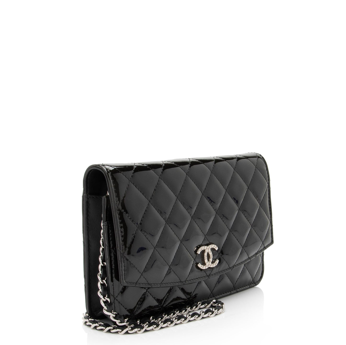 Chanel Patent Classic on Leather Wallet Case Chain 1