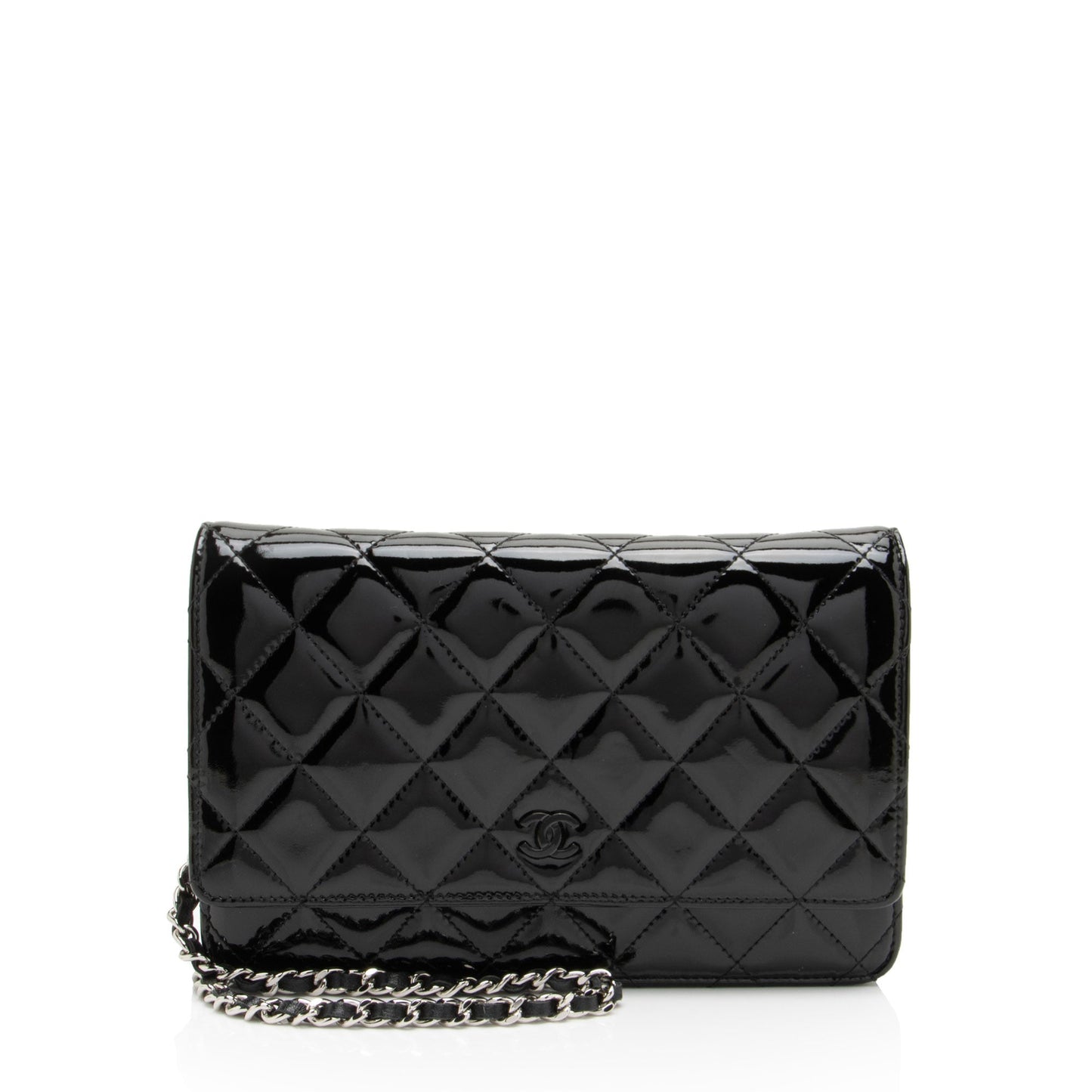 Chanel Patent Classic on Leather Wallet Case Chain 2