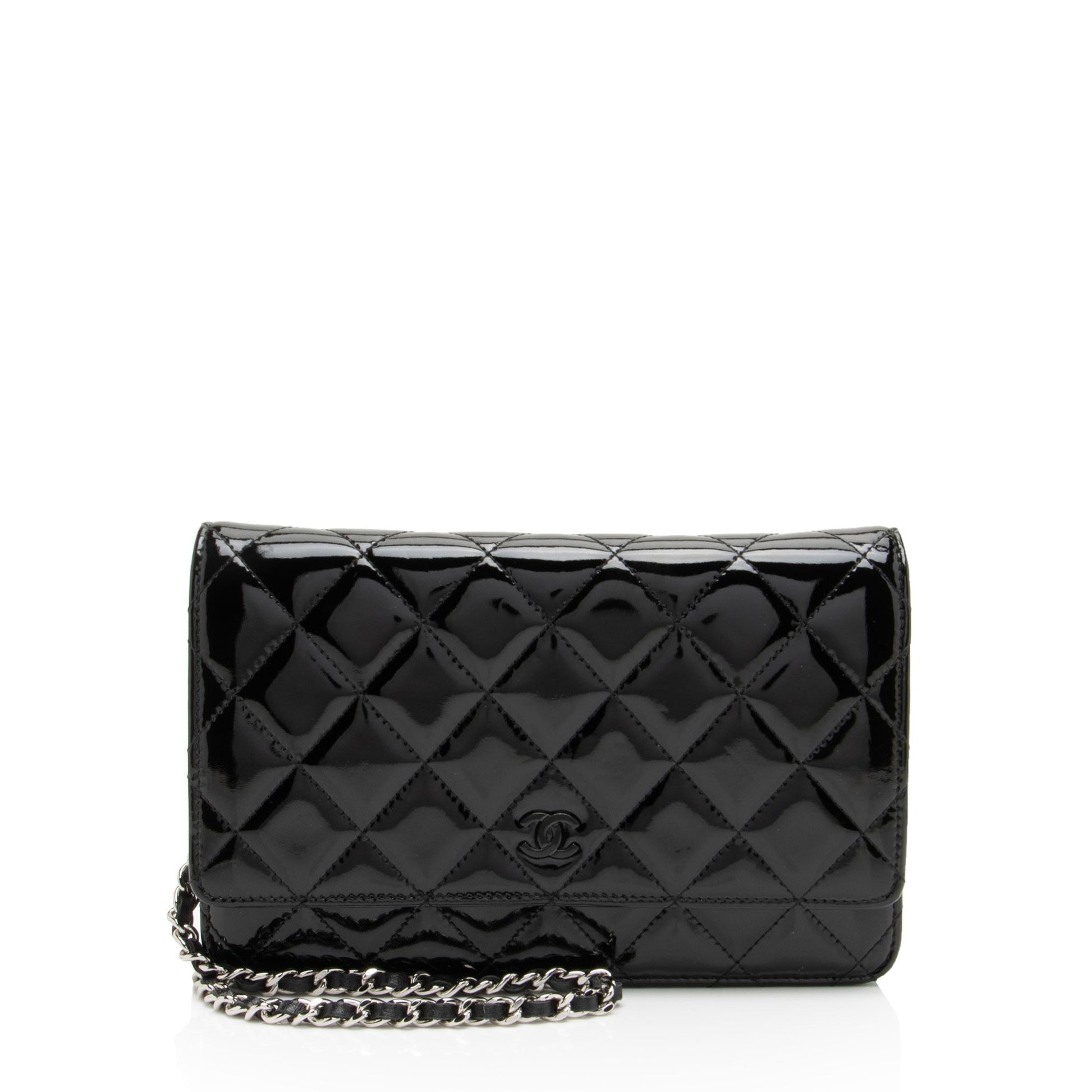 Chanel Patent Classic on Leather Wallet Case Chain 2