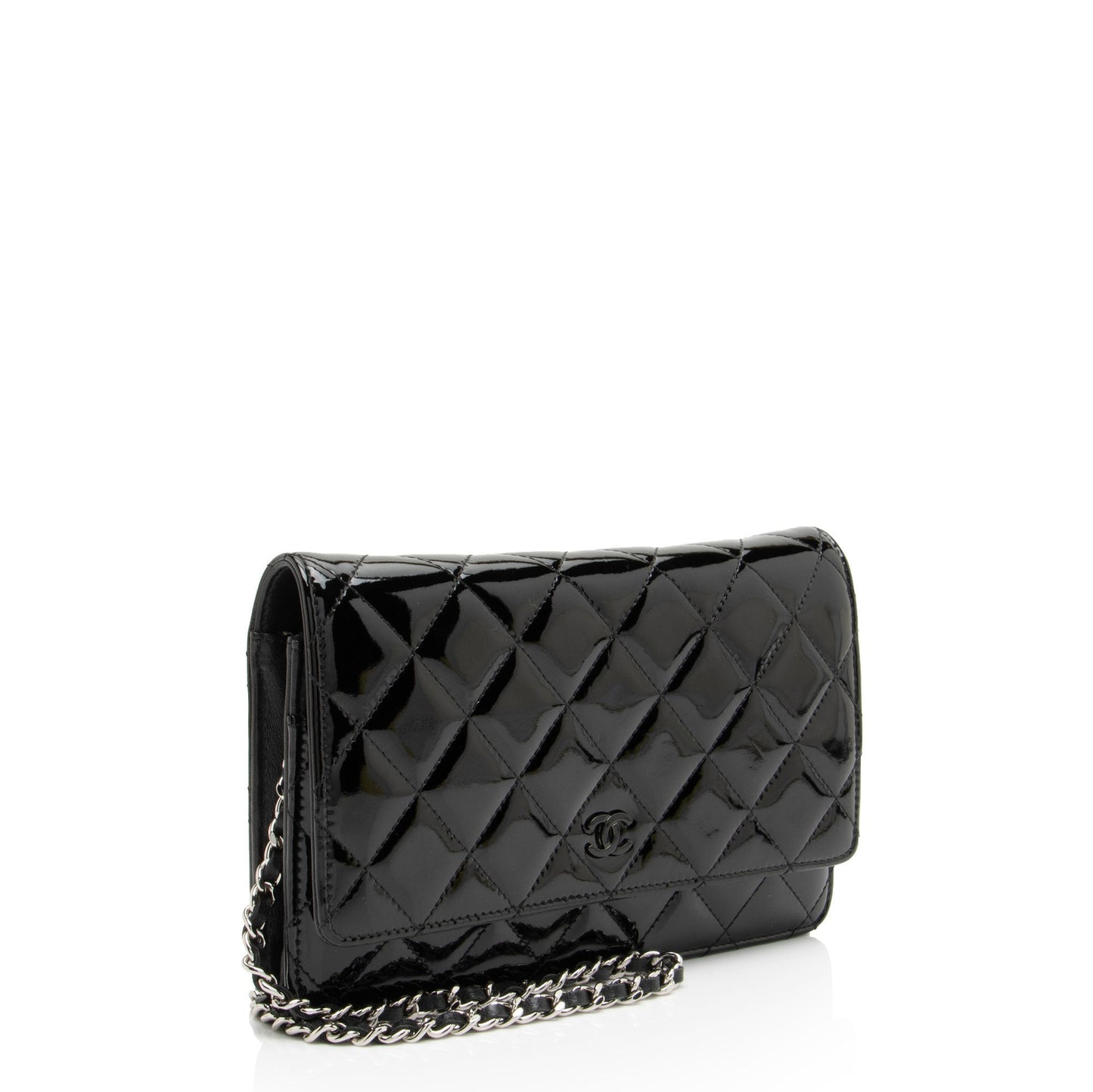 Chanel Patent Classic on Leather Wallet Case Chain 2