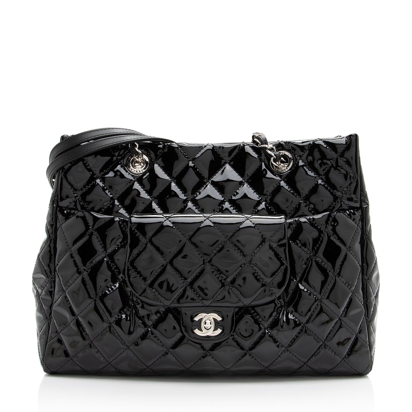 Chanel Patent Coco Shine SHF Leather Tote Bag