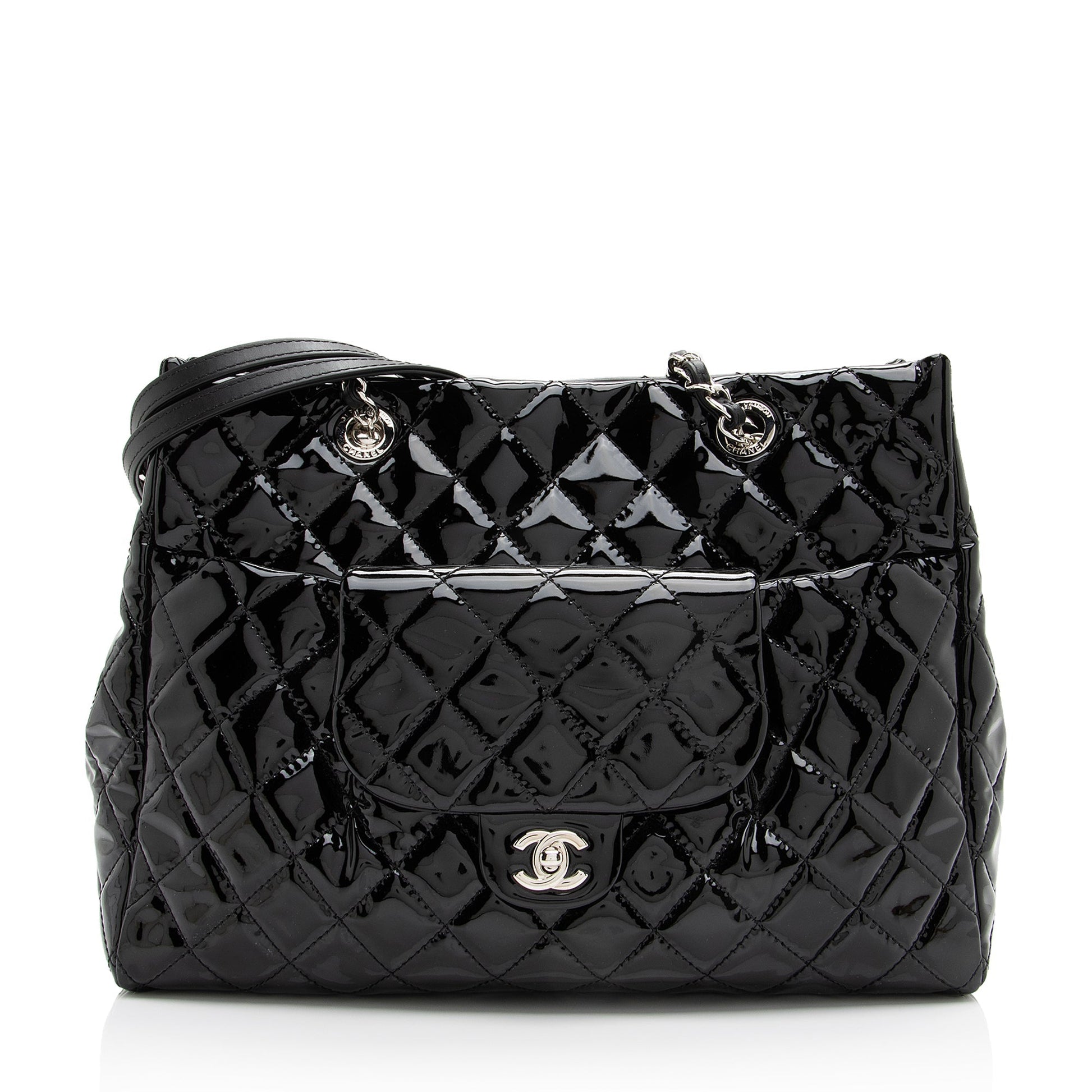 Chanel Patent Coco Shine SHF Leather Tote Bag