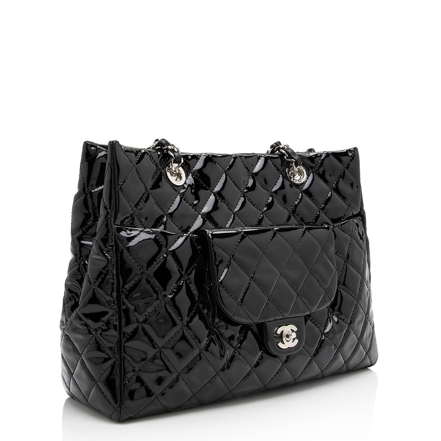 Chanel Patent Coco Shine SHF Leather Tote Bag