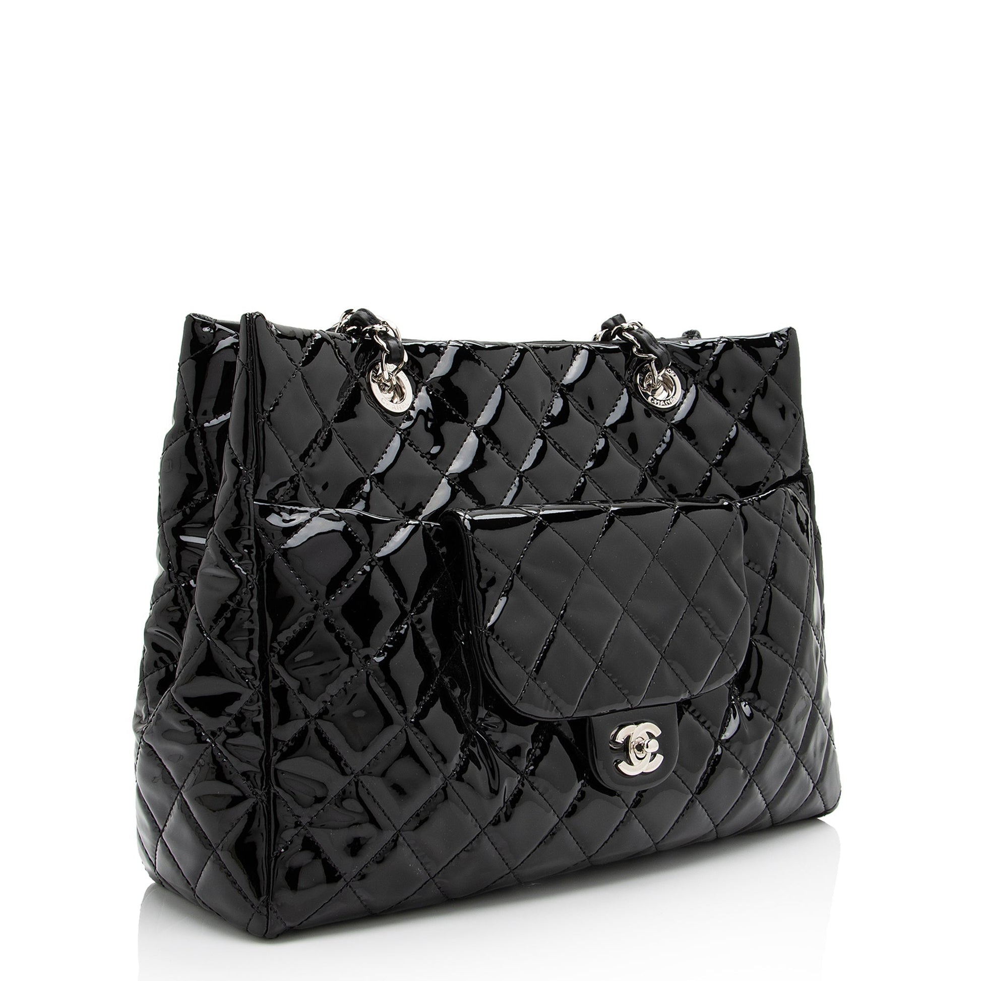 Chanel Patent Coco Shine SHF Leather Tote Bag