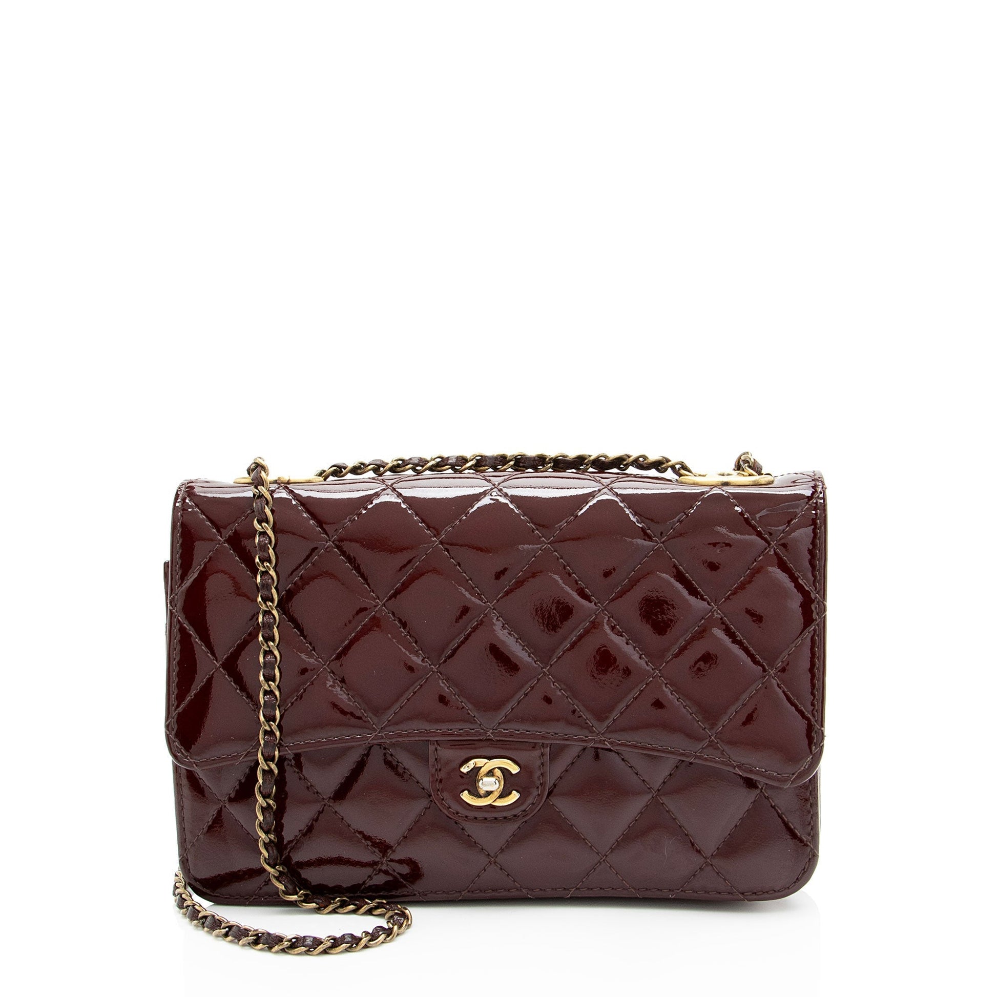 Chanel Patent Eyelet CC on Leather Wallet Case