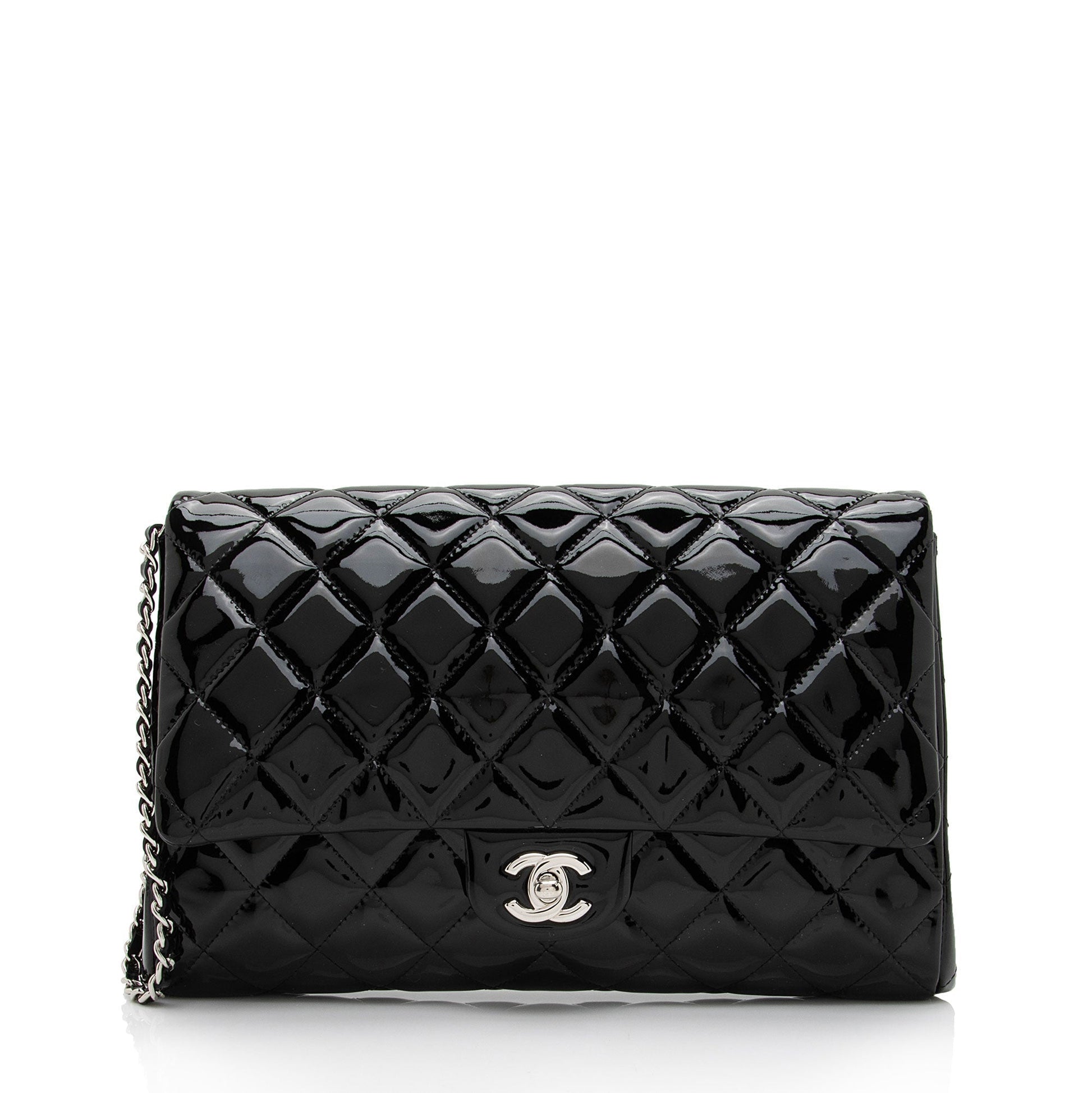 Chanel Patent Flap on SHF-9c9WQx Leather Clutch Bag