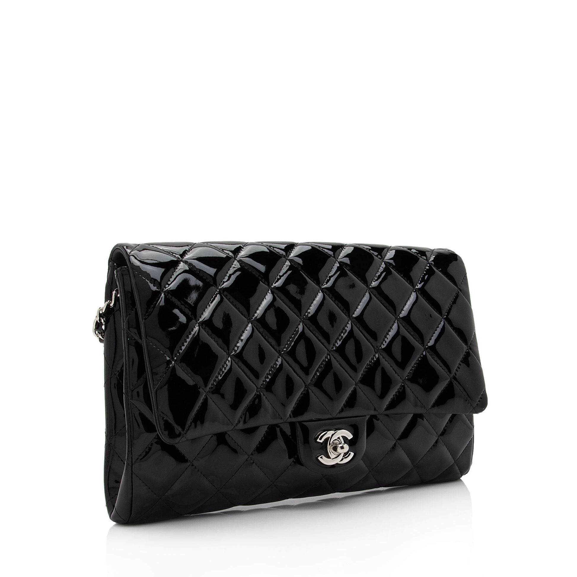 Chanel Patent Flap on SHF-9c9WQx Leather Clutch Bag