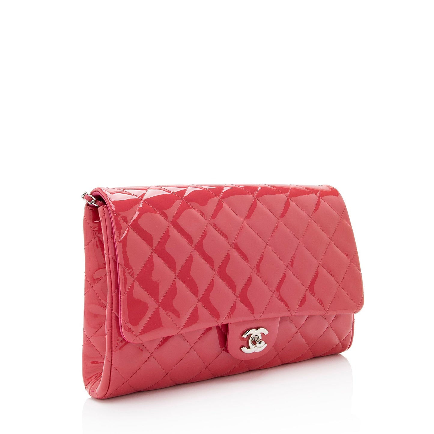 Chanel Patent Flap on SHF-IZbriv Leather Clutch Bag