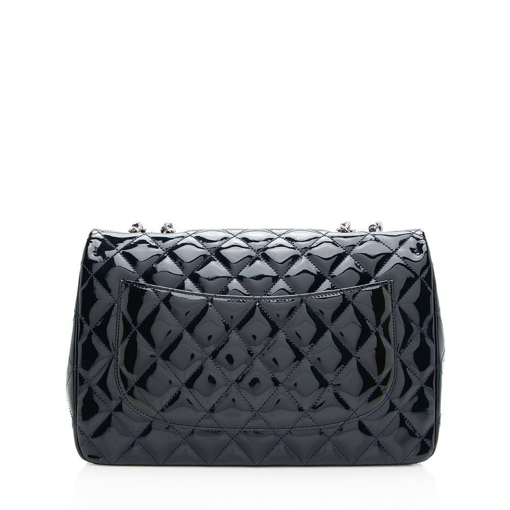 Chanel Patent Classic Jumbo Single Flap SHF Leather Shoulder Bag