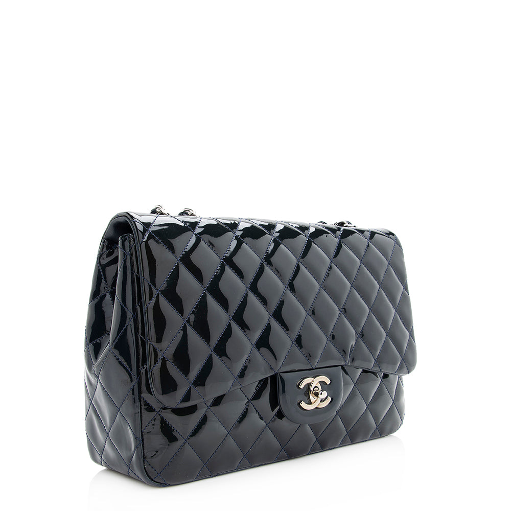 Chanel Patent Classic Jumbo Single Flap SHF Leather Shoulder Bag