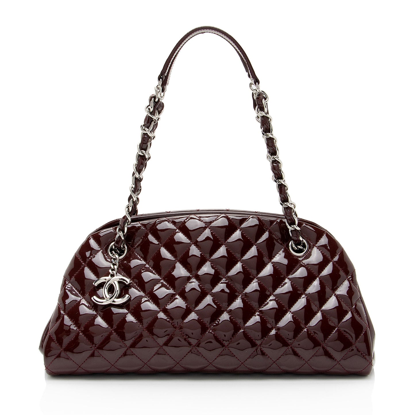 Chanel Patent Just Mademoiselle Bowler SHF-HKPpy4 Leather Handbag