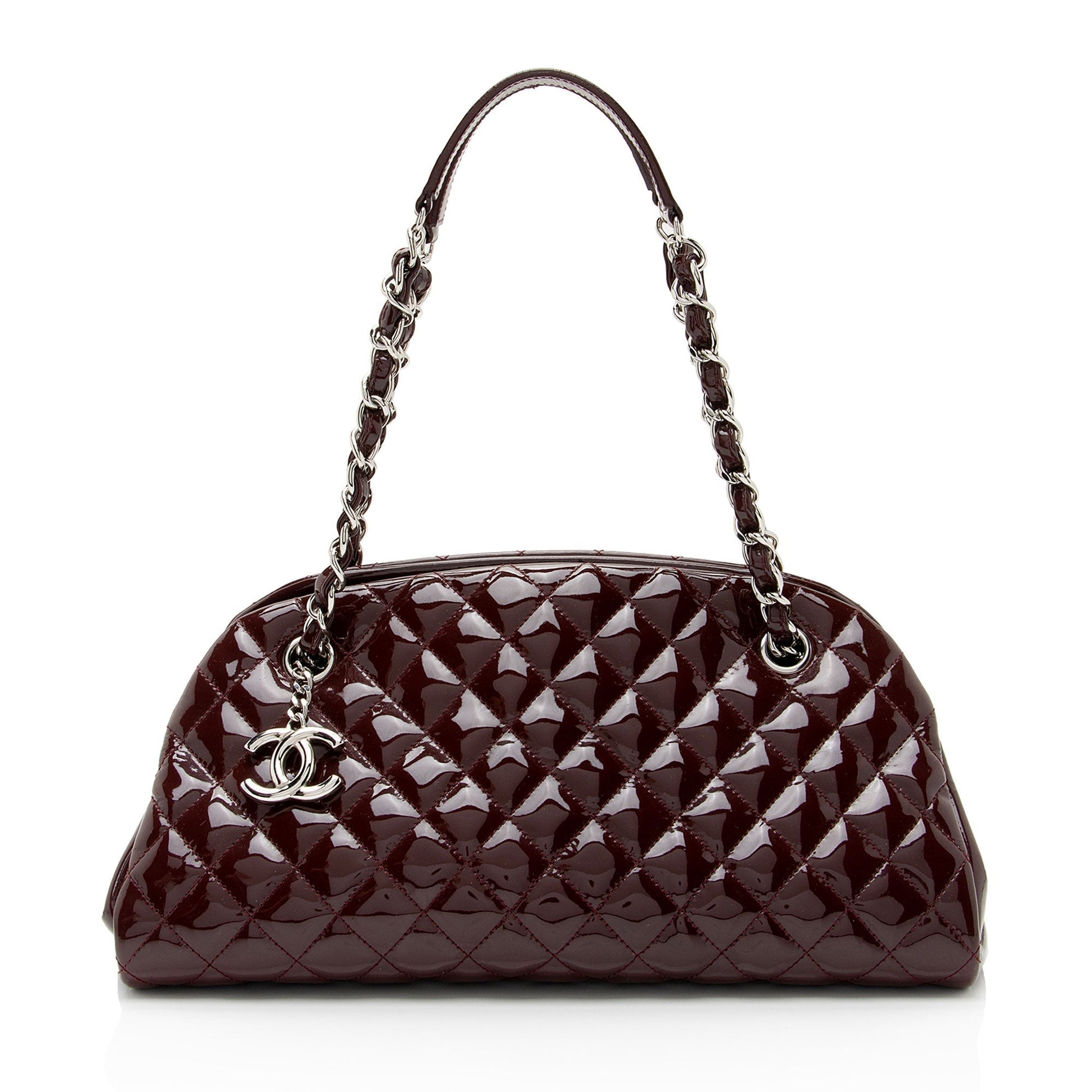 Chanel Patent Just Mademoiselle Bowler SHF-HKPpy4 Leather Handbag