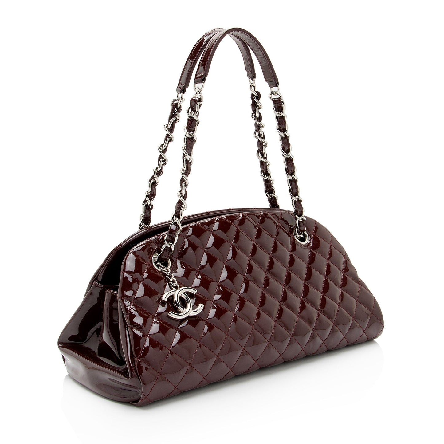Chanel Patent Just Mademoiselle Bowler SHF-HKPpy4 Leather Handbag