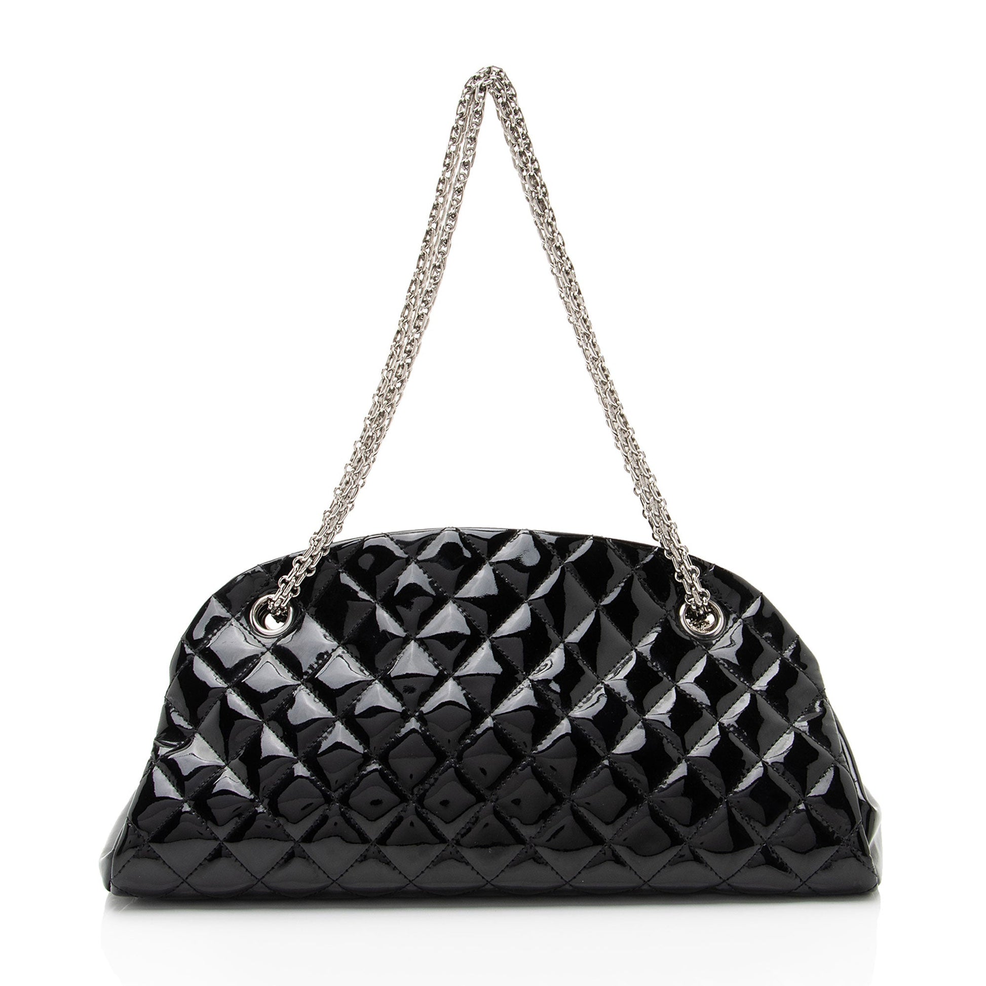 Chanel Patent Just Mademoiselle Bowler SHF-HYGAdd Leather Handbag