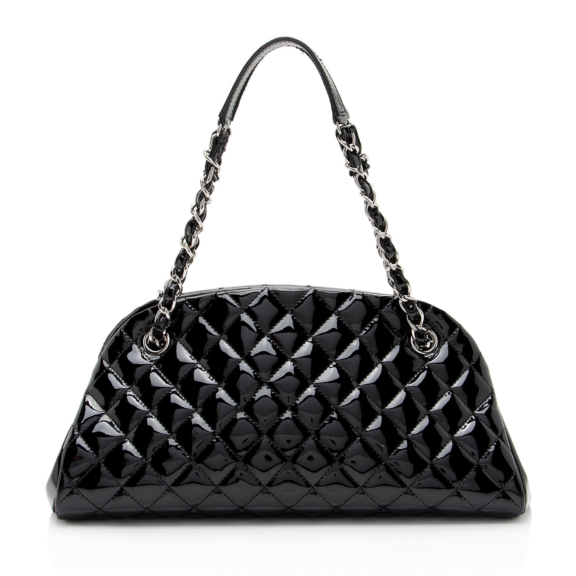 Chanel Patent Just Mademoiselle Bowler SHF-xTHbdI Leather Handbag