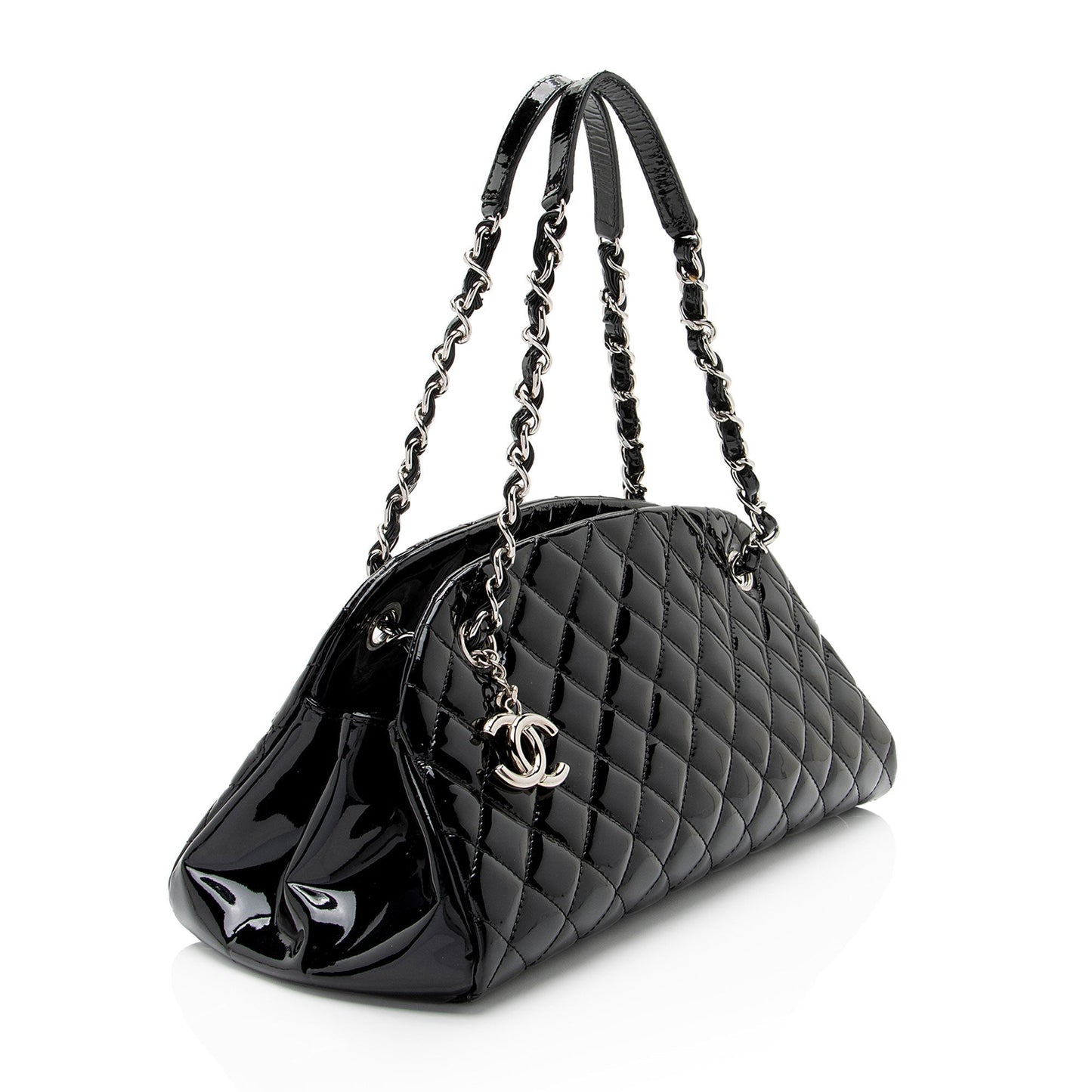 Chanel Patent Just Mademoiselle Bowler SHF-xTHbdI Leather Handbag