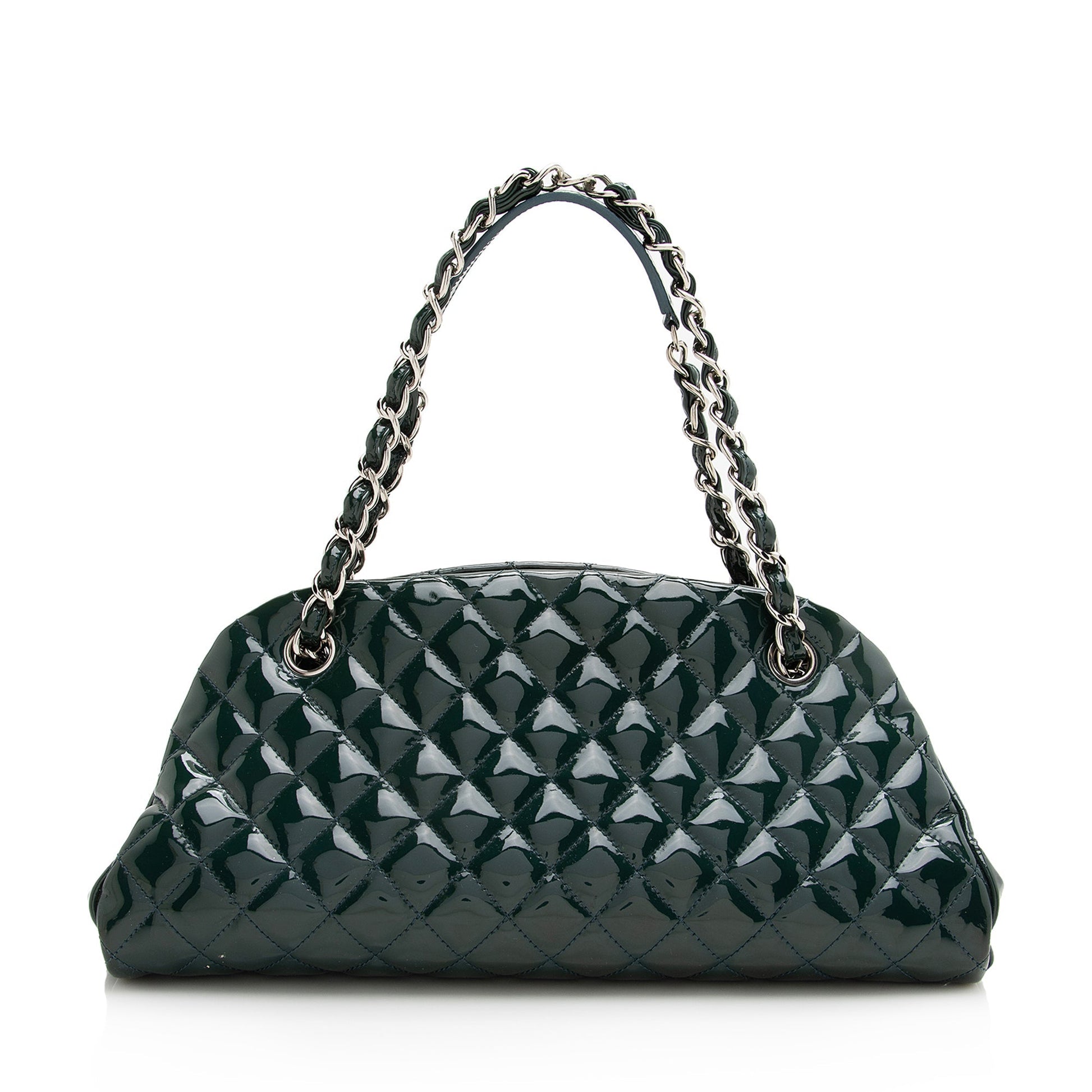 Chanel Patent Just Mademoiselle Bowler Satchel SHF Leather Satchel Bag