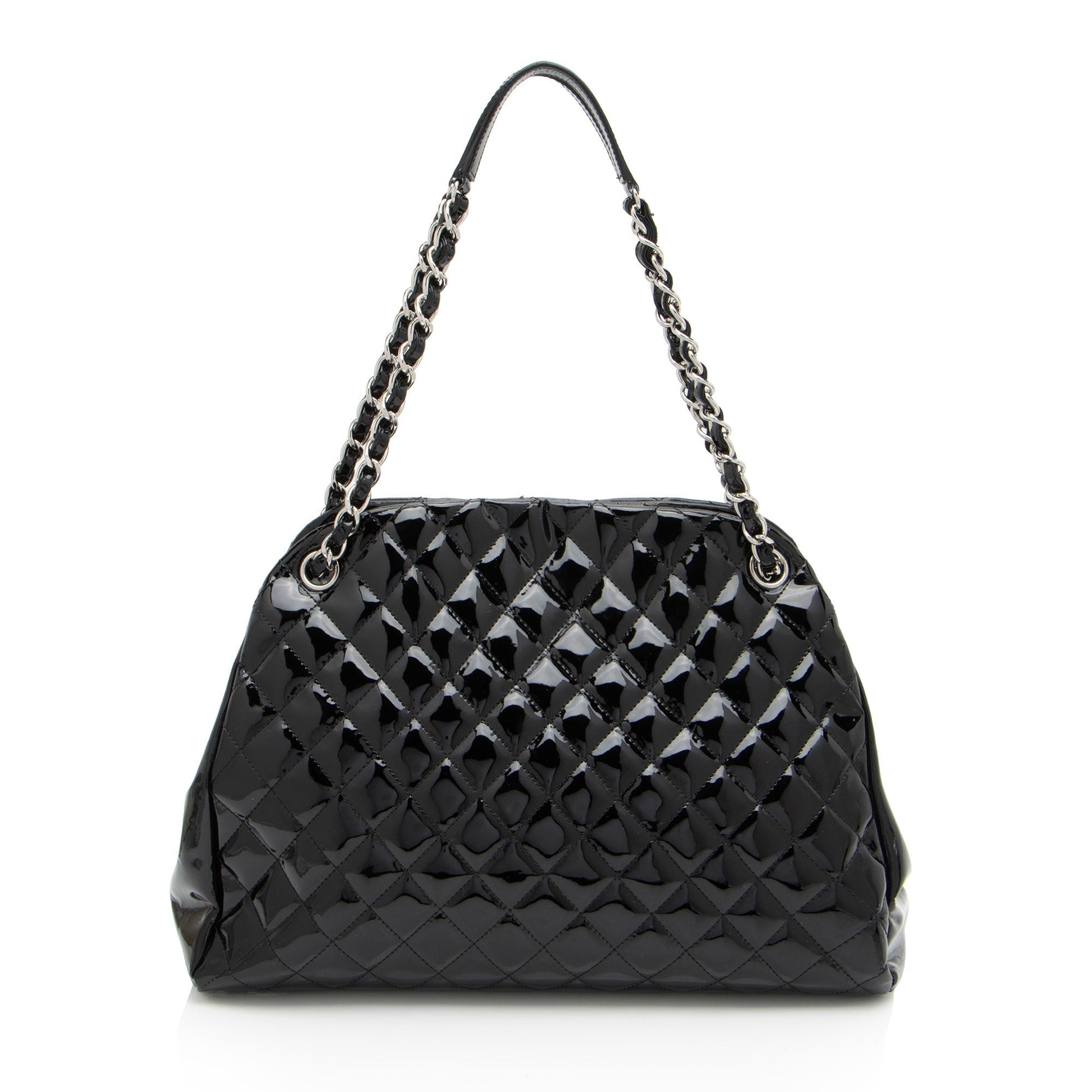 Chanel Patent Just Mademoiselle Bowler SHF-ELuN7V Leather Handbag