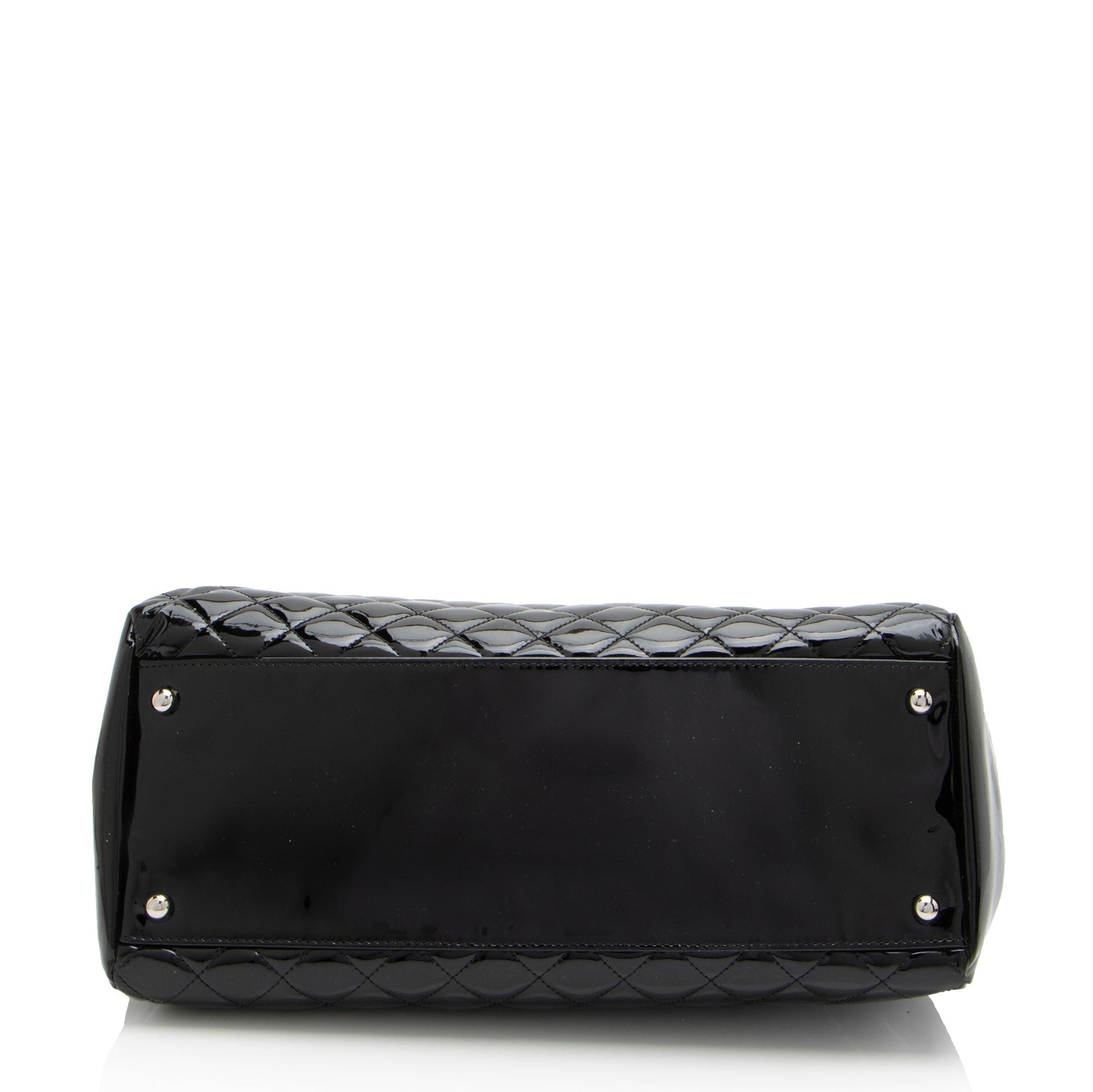Chanel Patent Leather Just Mademoiselle Large Bowler Bag (SHF-ELuN7V)