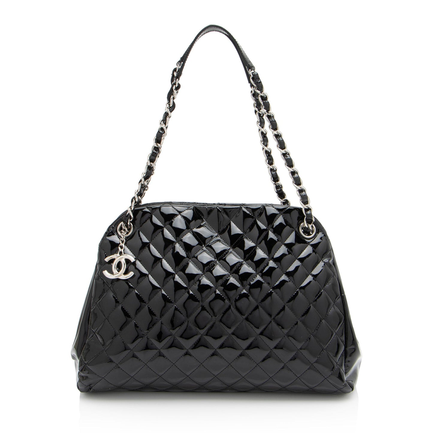 Chanel Patent Just Mademoiselle Bowler SHF-ELuN7V Leather Handbag