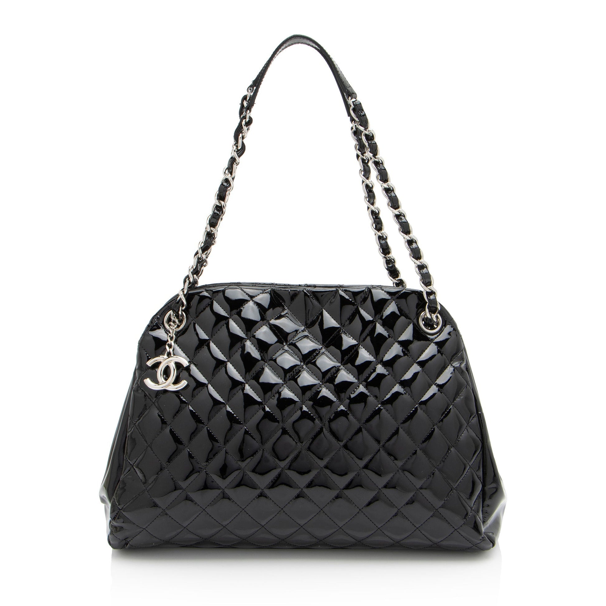 Chanel Patent Just Mademoiselle Bowler SHF-ELuN7V Leather Handbag