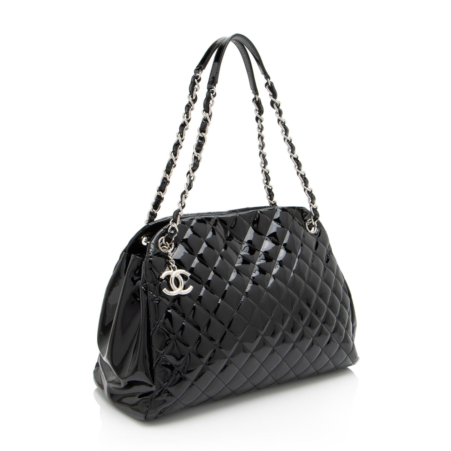 Chanel Patent Just Mademoiselle Bowler SHF-ELuN7V Leather Handbag