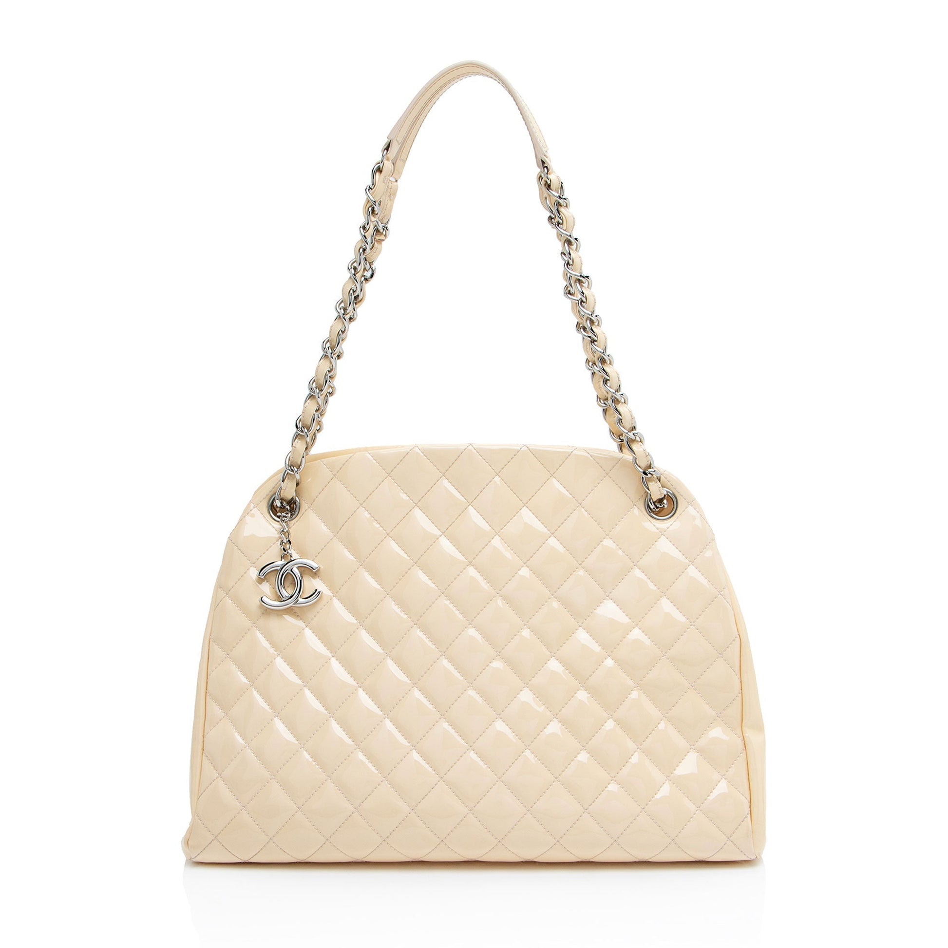 Chanel Patent Just Mademoiselle Bowler Leather Handbag