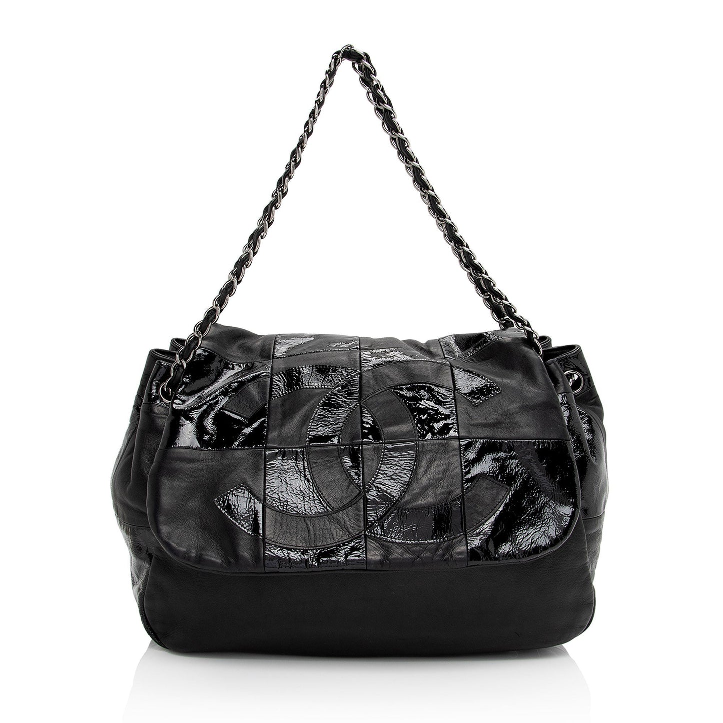 Chanel Patent Lambskin Brooklyn Ligne CC Accordion Leather Shoulder Bag