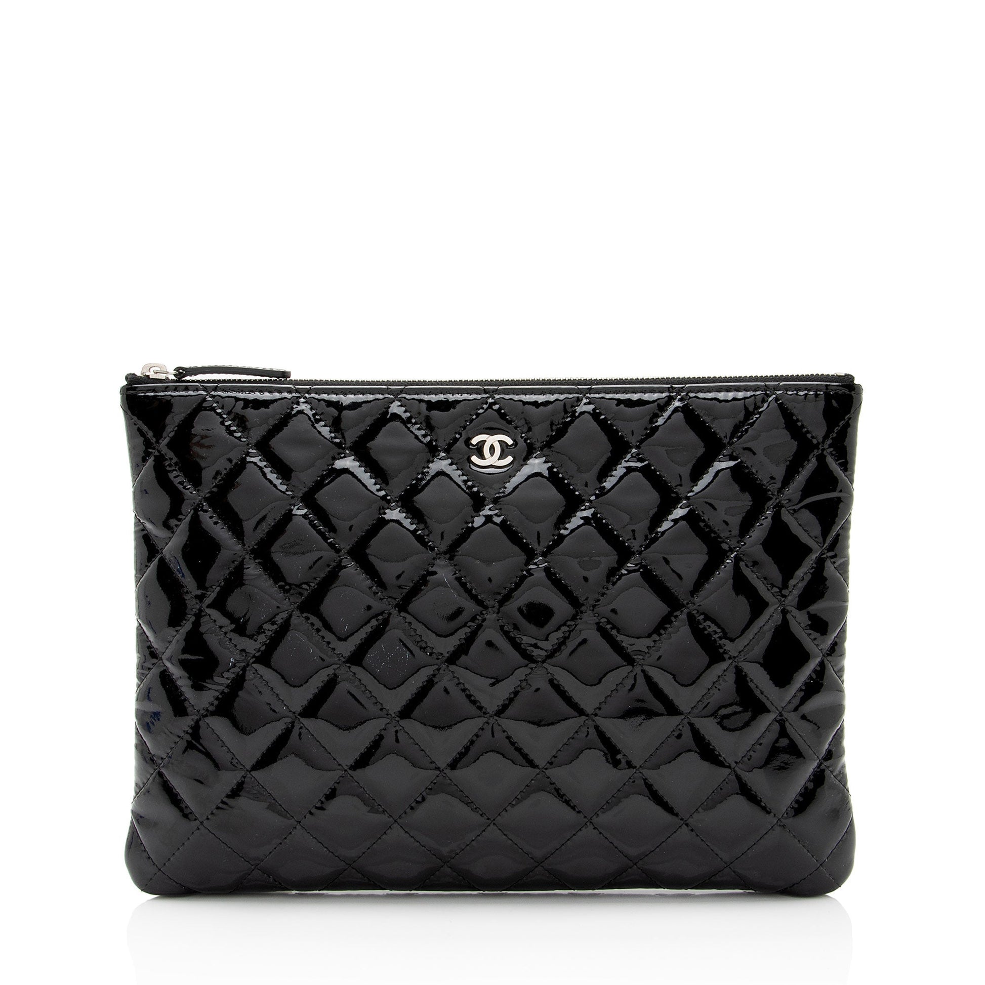 Chanel Patent O- SHF-aLyKNf Leather Handbag